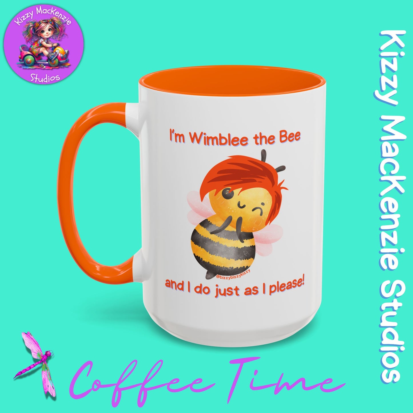 Wimblee the Bee Accent Coffee Mug Gift for Him Gift for Her Honeybee Art Nature Lover Gift