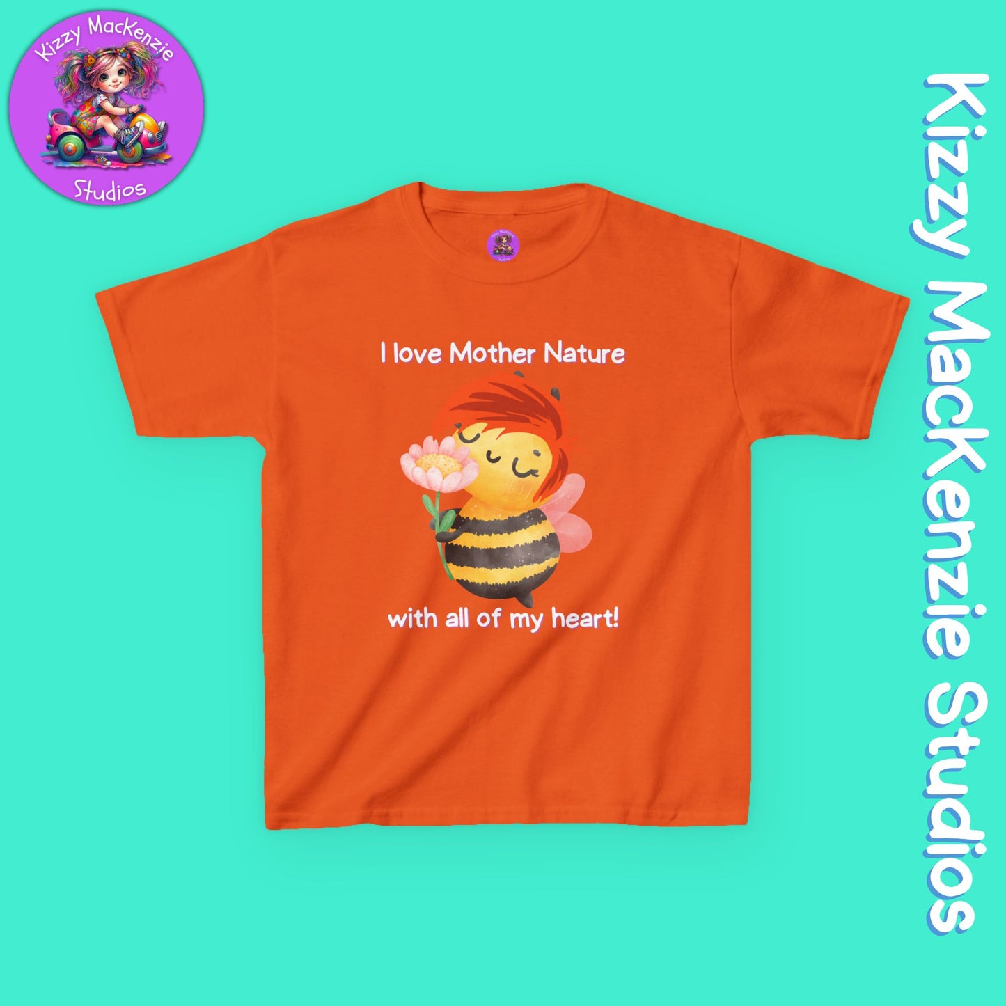 Wimblee the Bee Kids Tee I Love Mother Nature Gift for Child Colorful Honey Bee T-Shirt for Kids