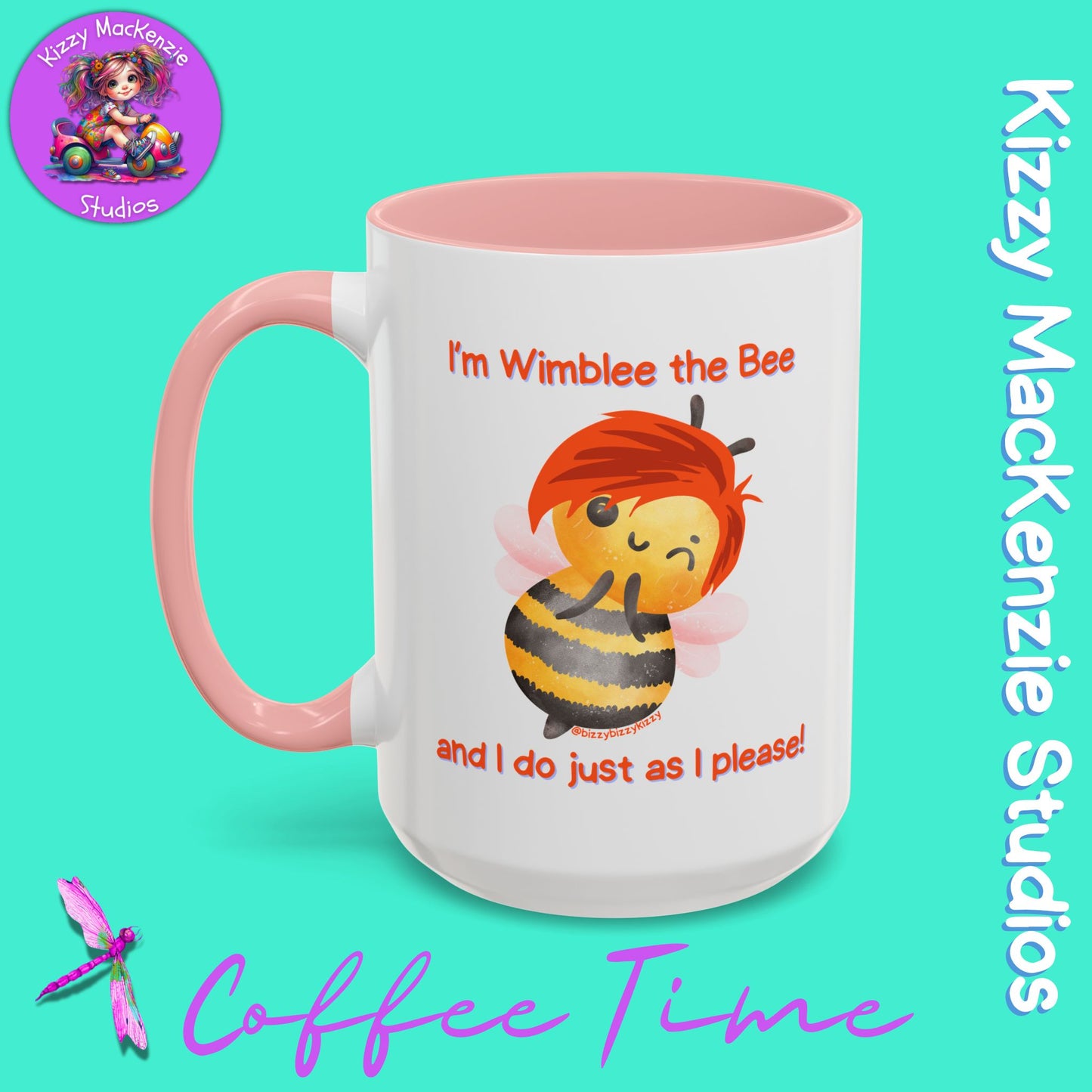Wimblee the Bee Accent Coffee Mug Gift for Him Gift for Her Honeybee Art Nature Lover Gift