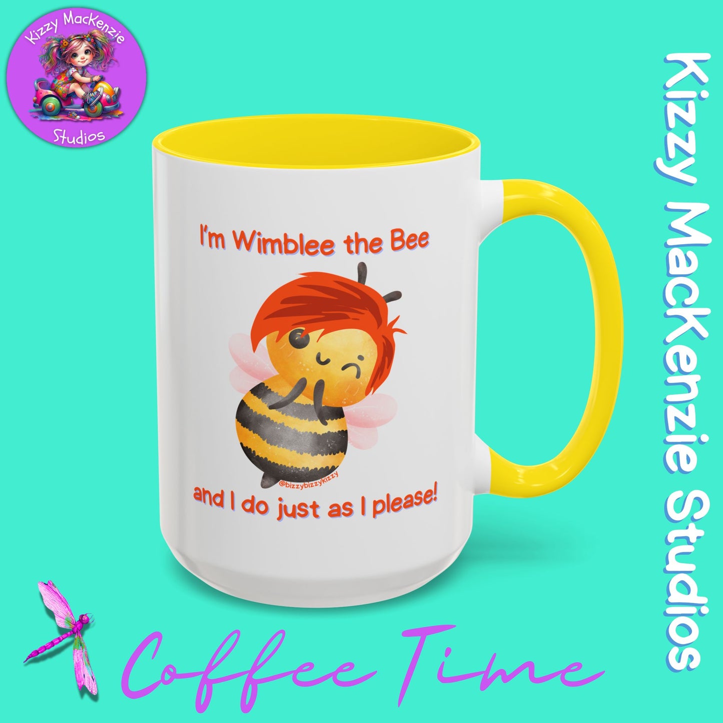 Wimblee the Bee Accent Coffee Mug Gift for Him Gift for Her Honeybee Art Nature Lover Gift