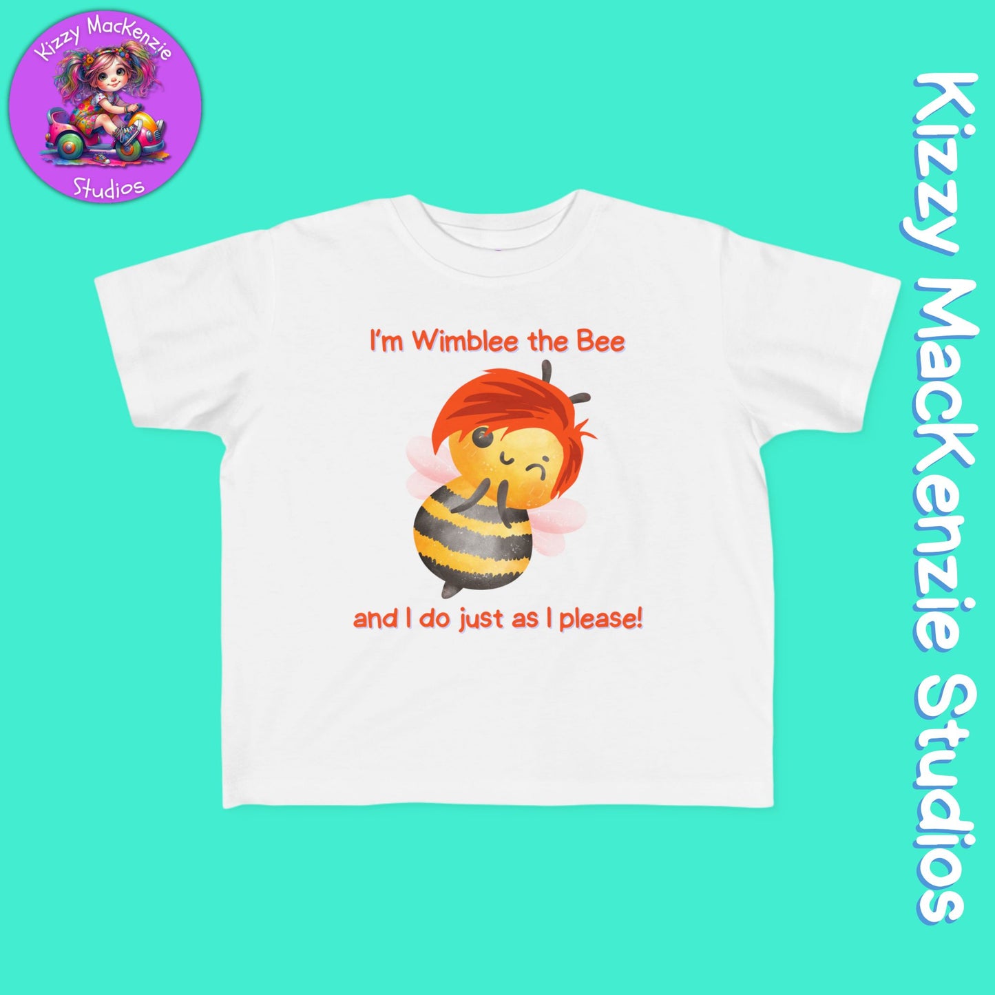 Wimblee the Bee Toddler's Tee Shirt Funny Honey Bee Gift for Toddler Clothes