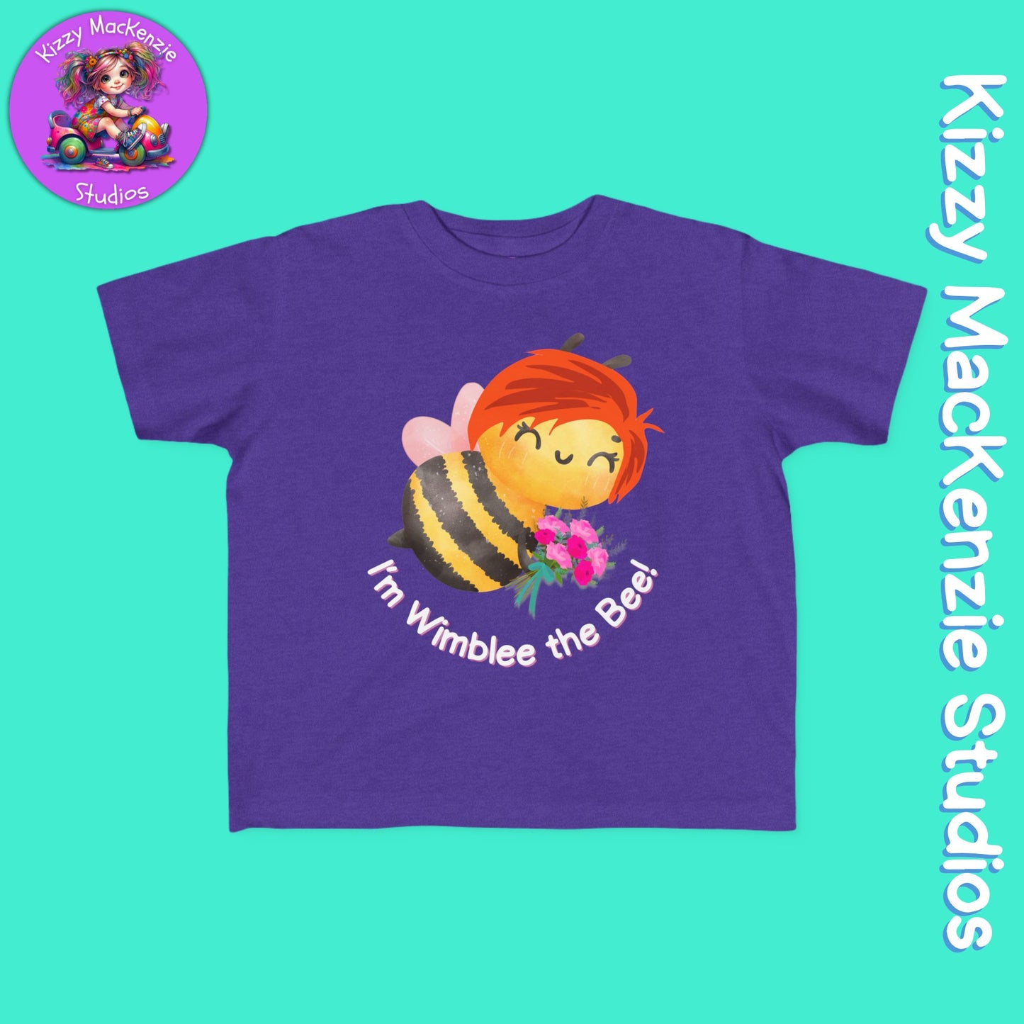Wimblee the Bee Toddler's Spring Tee Shirt Honey Bee Flowers Nature Gift for Child