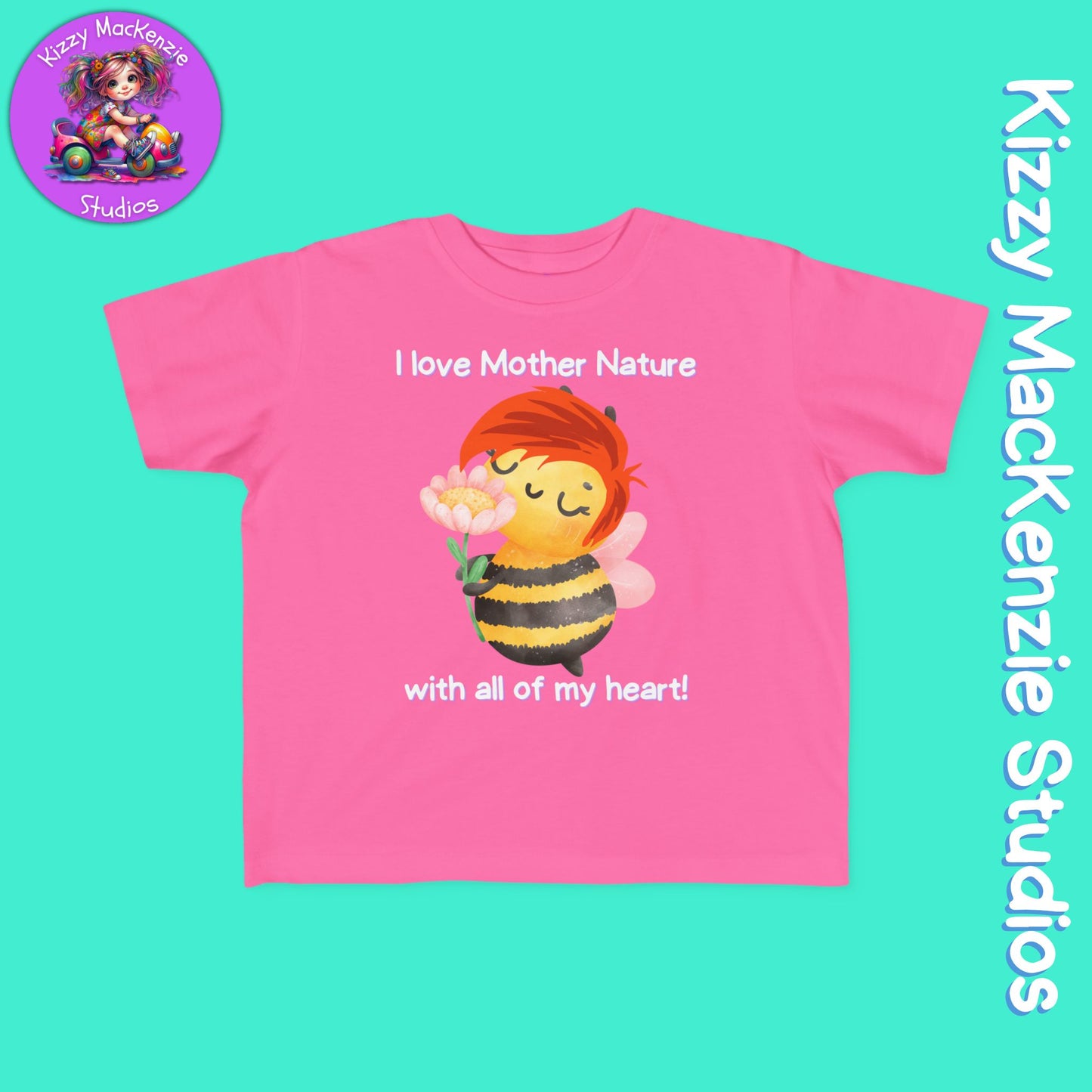 Wimblee the Bee Toddler's Fine Jersey Tee I Love Mother Nature Shirt for Toddler Clothes