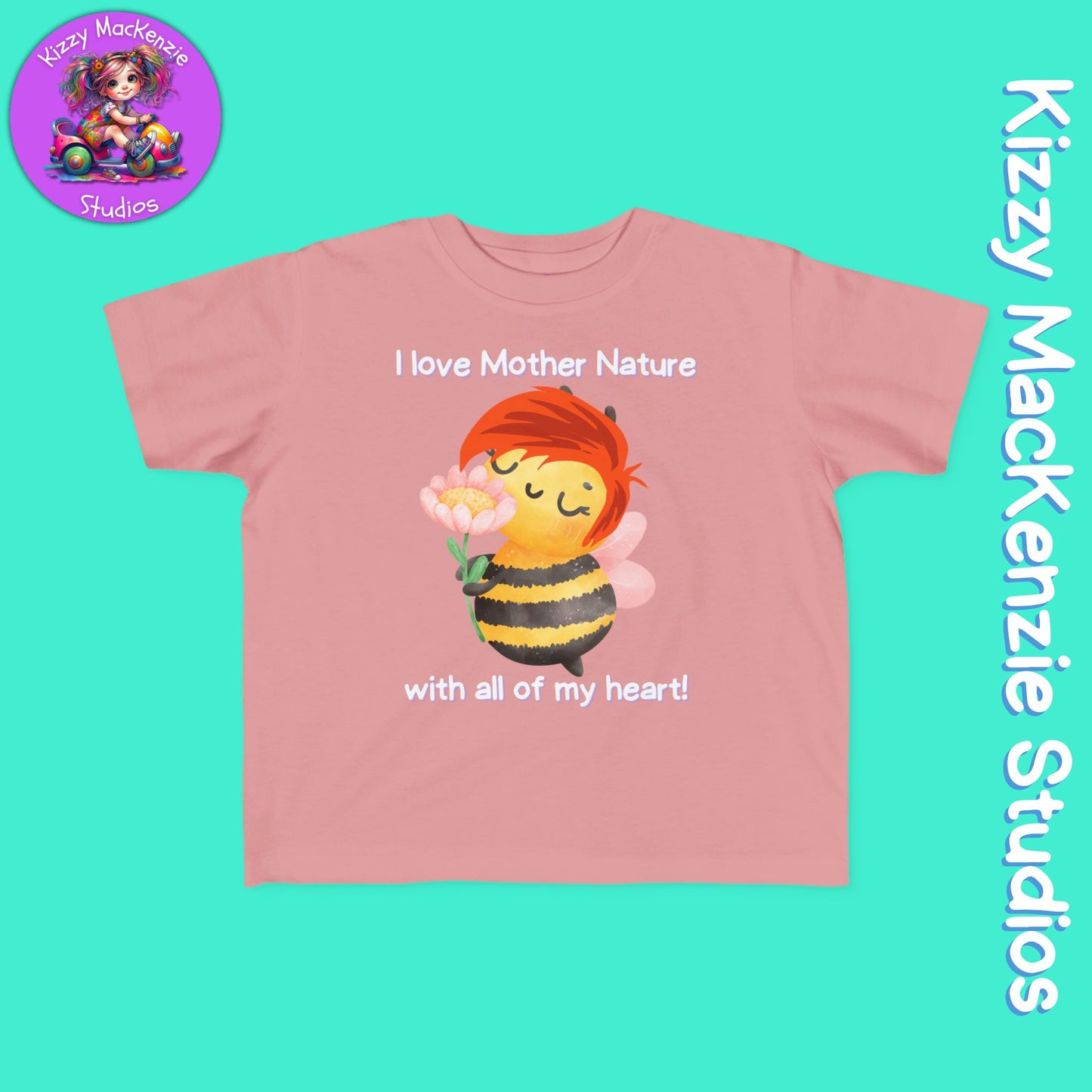 Wimblee the Bee Toddler's Fine Jersey Tee I Love Mother Nature Shirt for Toddler Clothes