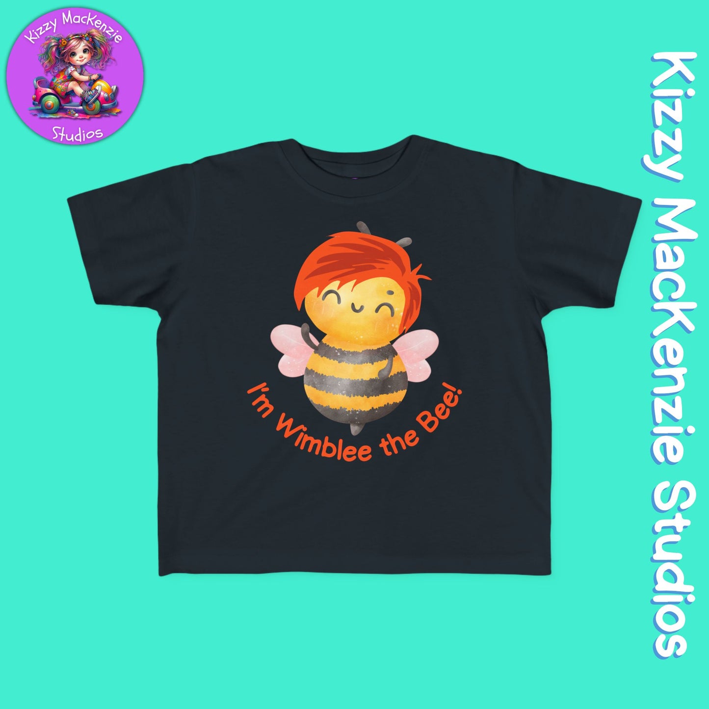 Wimblee the Bee Shirt Colorful Honey Bee Red-Haired Gift for Child Fine Jersey Tee for Toddler Clothes