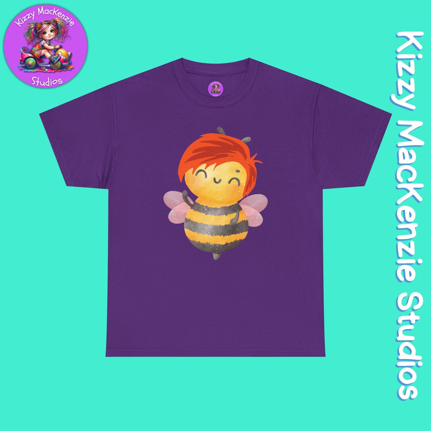 Wimblee the Bee Cute Honey Bee Tee Red-Haired Gift Nature Lover Gift for Him or Her Adult Unisex Heavy Cotton Tee