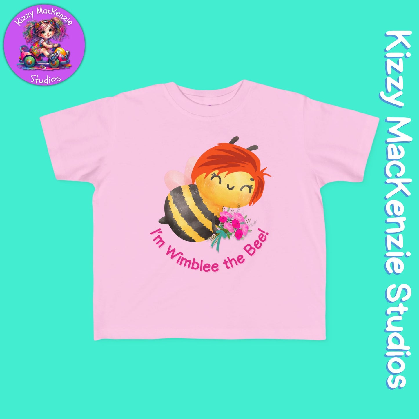Wimblee the Bee Toddler's Spring Tee Shirt Honey Bee Flowers Nature Gift for Child