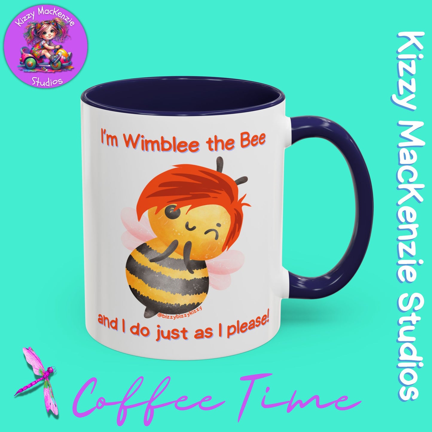 Wimblee the Bee Accent Coffee Mug Gift for Him Gift for Her Honeybee Art Nature Lover Gift