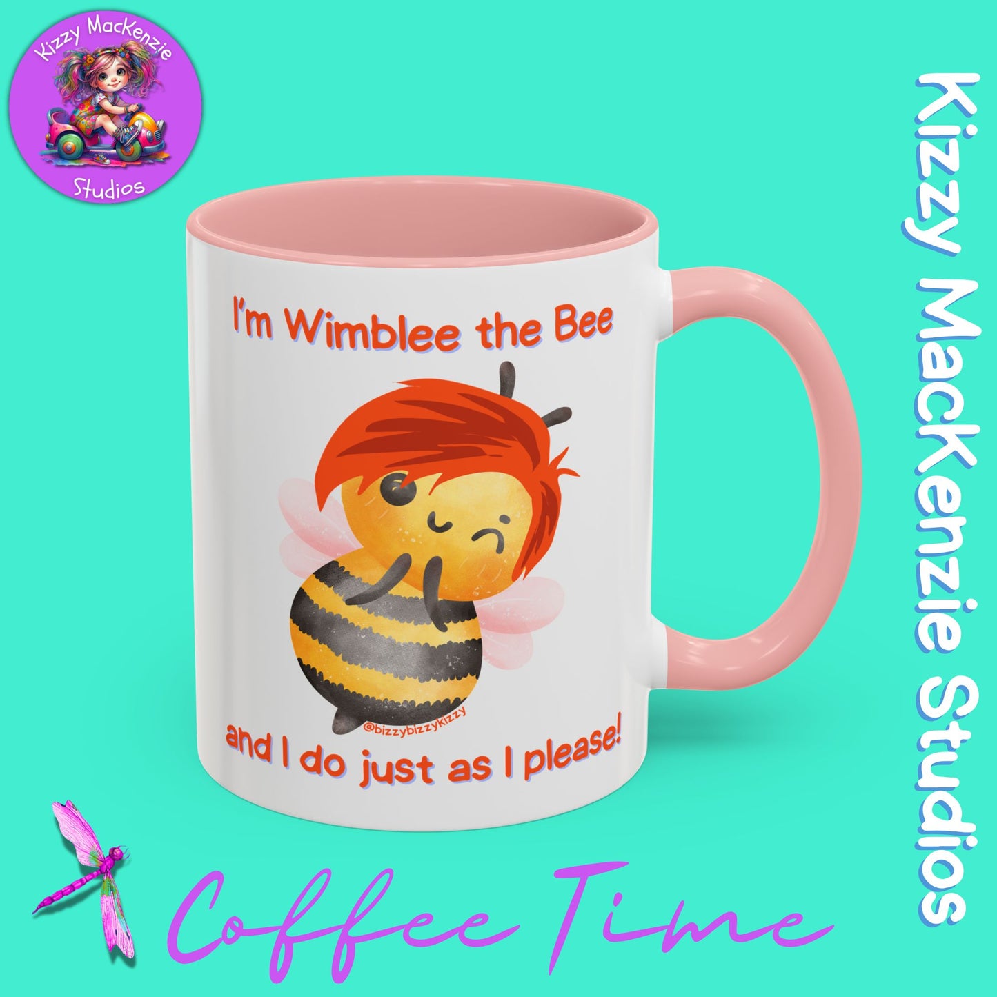 Wimblee the Bee Accent Coffee Mug Gift for Him Gift for Her Honeybee Art Nature Lover Gift