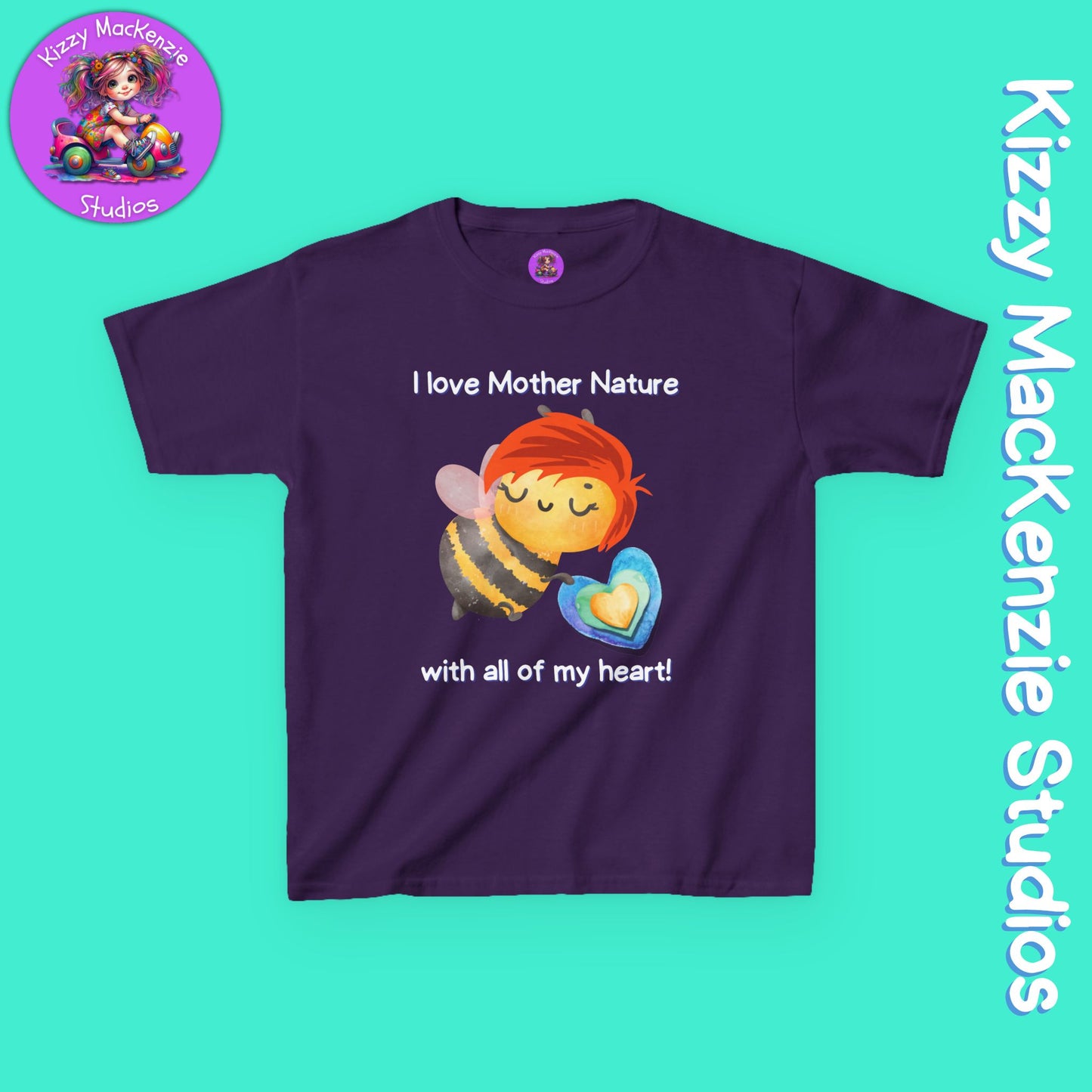 Wimblee the Bee Kids T-Shirt Mother Nature Tee Honey Bee Kids Clothes Gift for Child