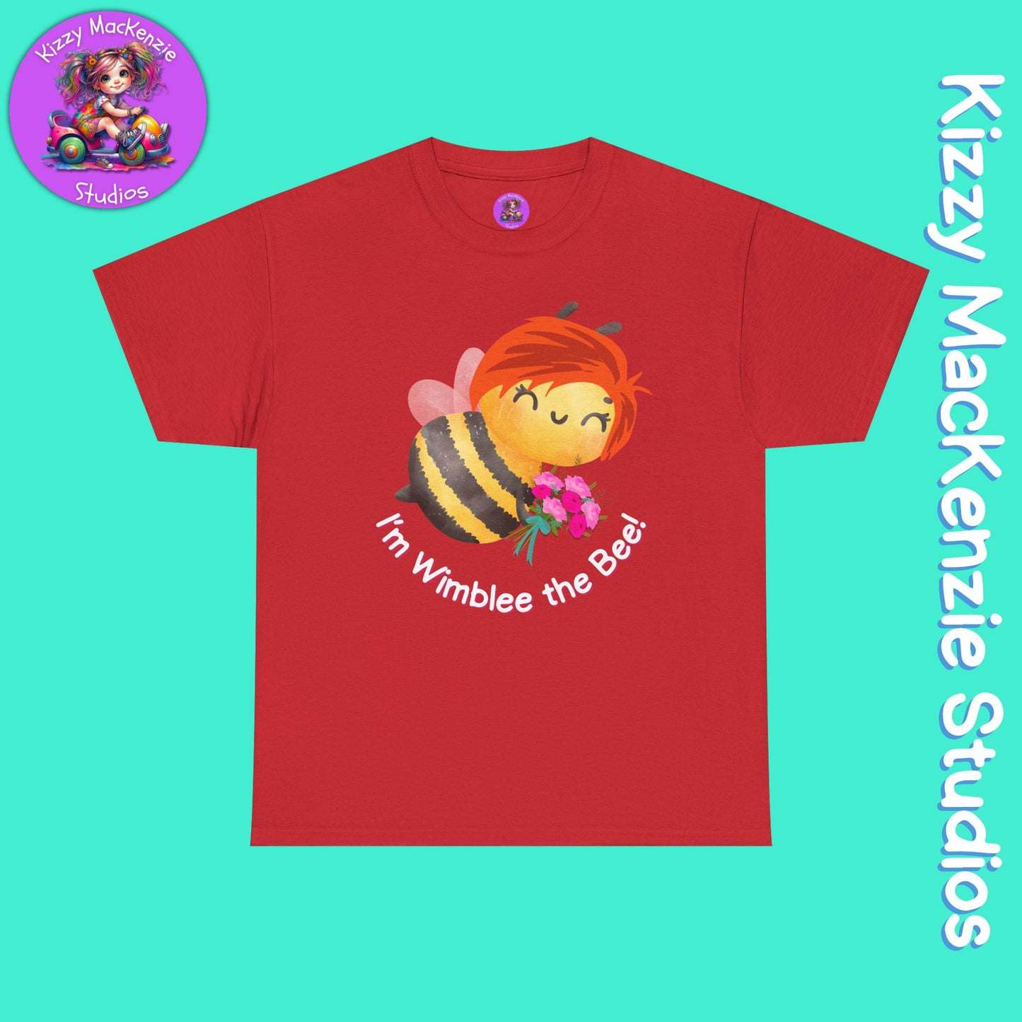 Wimblee the Bee Colorful Spring T-Shirt Environment Shirt Mother Nature Lover Gift Beautiful Bee Art Adult Unisex Heavy Cotton Tee