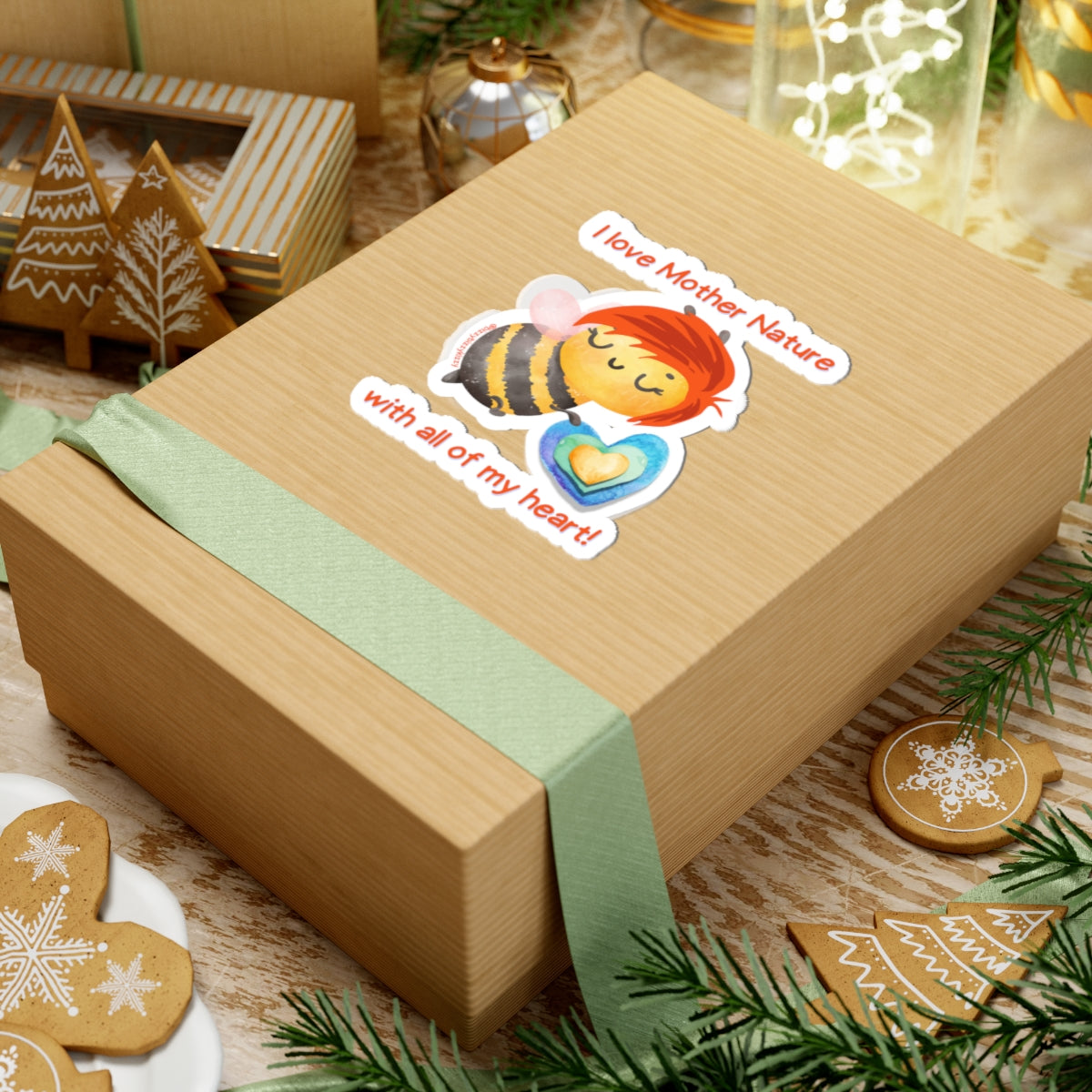 Wimblee The Bee Kiss-Cut Stickers Mother Nature Earth Day Gift for Teachers Honey Bee Conservation Stickers