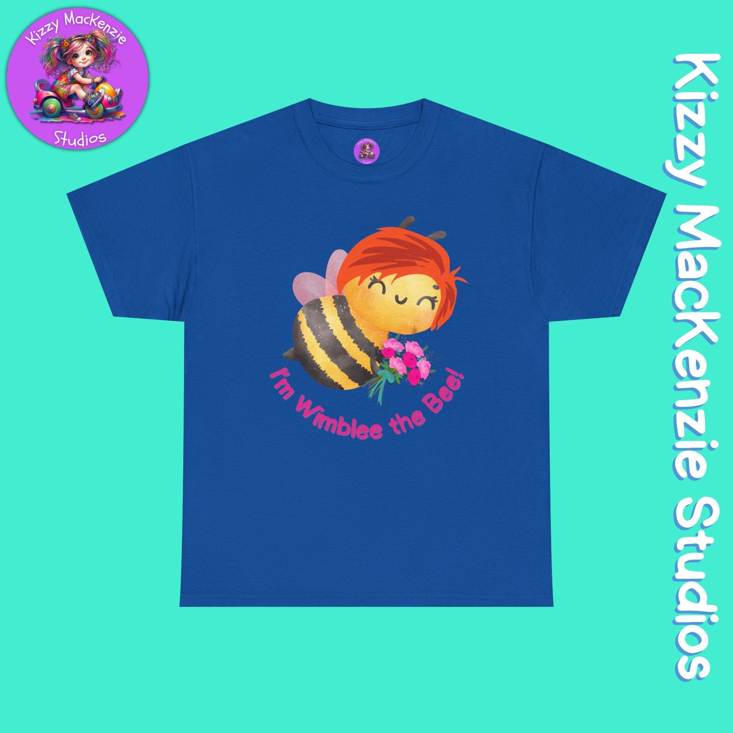 Wimblee the Bee Colorful Spring T-Shirt Environment Shirt Mother Nature Lover Gift Beautiful Bee Art Adult Unisex Heavy Cotton Tee