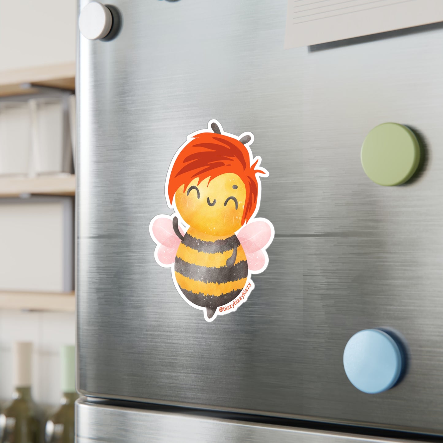 Wimblee the Bee Decal Colorful Honey Bee Kiss-Cut Vinyl Decals Cute Bee Art Gift