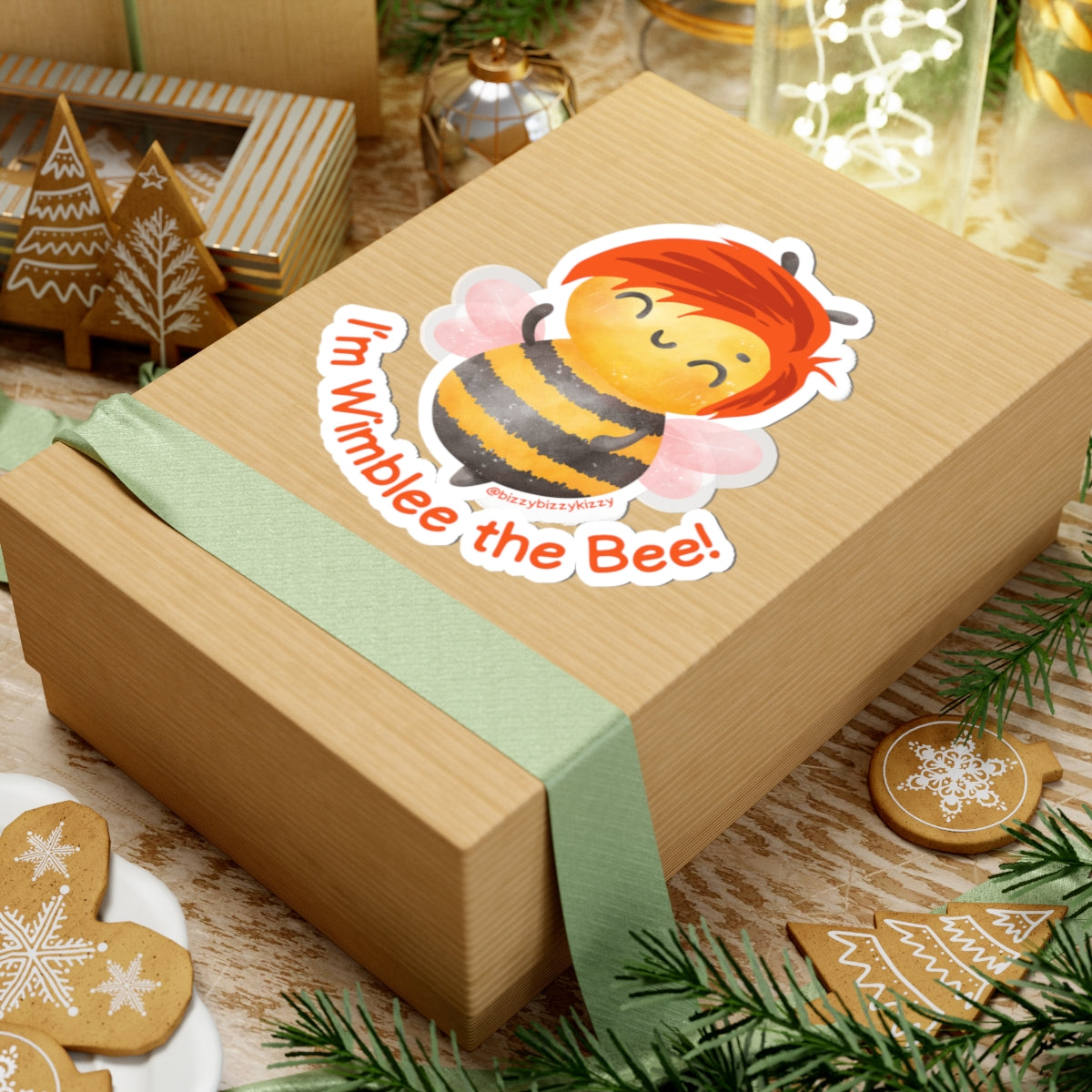 Wimblee the Bee Kiss-Cut Stickers Cute Honey Bee Stickers Insect Stickers for Kids Funny Bee Art