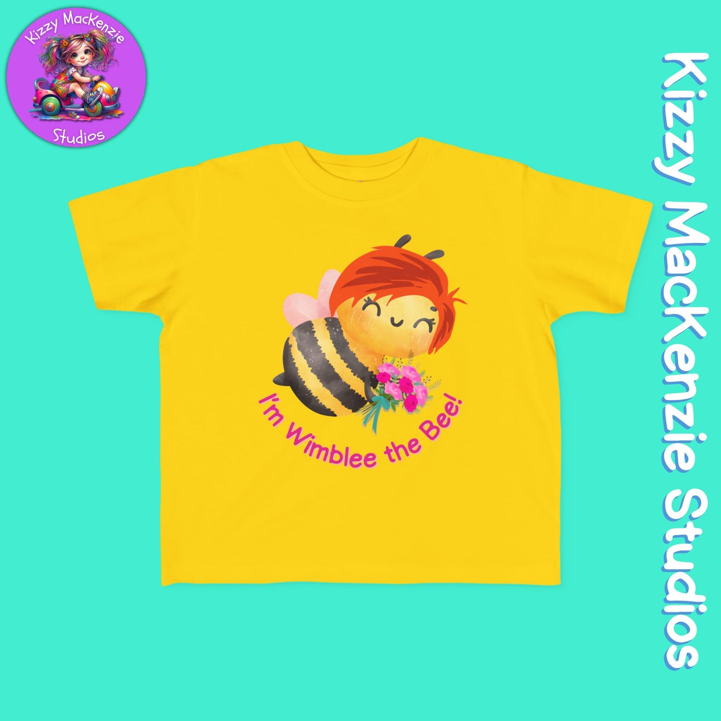 Wimblee the Bee Toddler's Spring Tee Shirt Honey Bee Flowers Nature Gift for Child