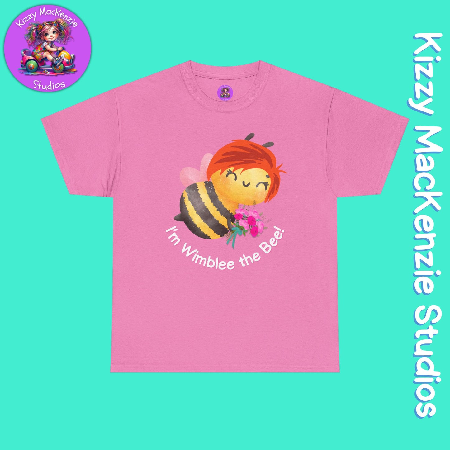 Wimblee the Bee Colorful Spring T-Shirt Environment Shirt Mother Nature Lover Gift Beautiful Bee Art Adult Unisex Heavy Cotton Tee