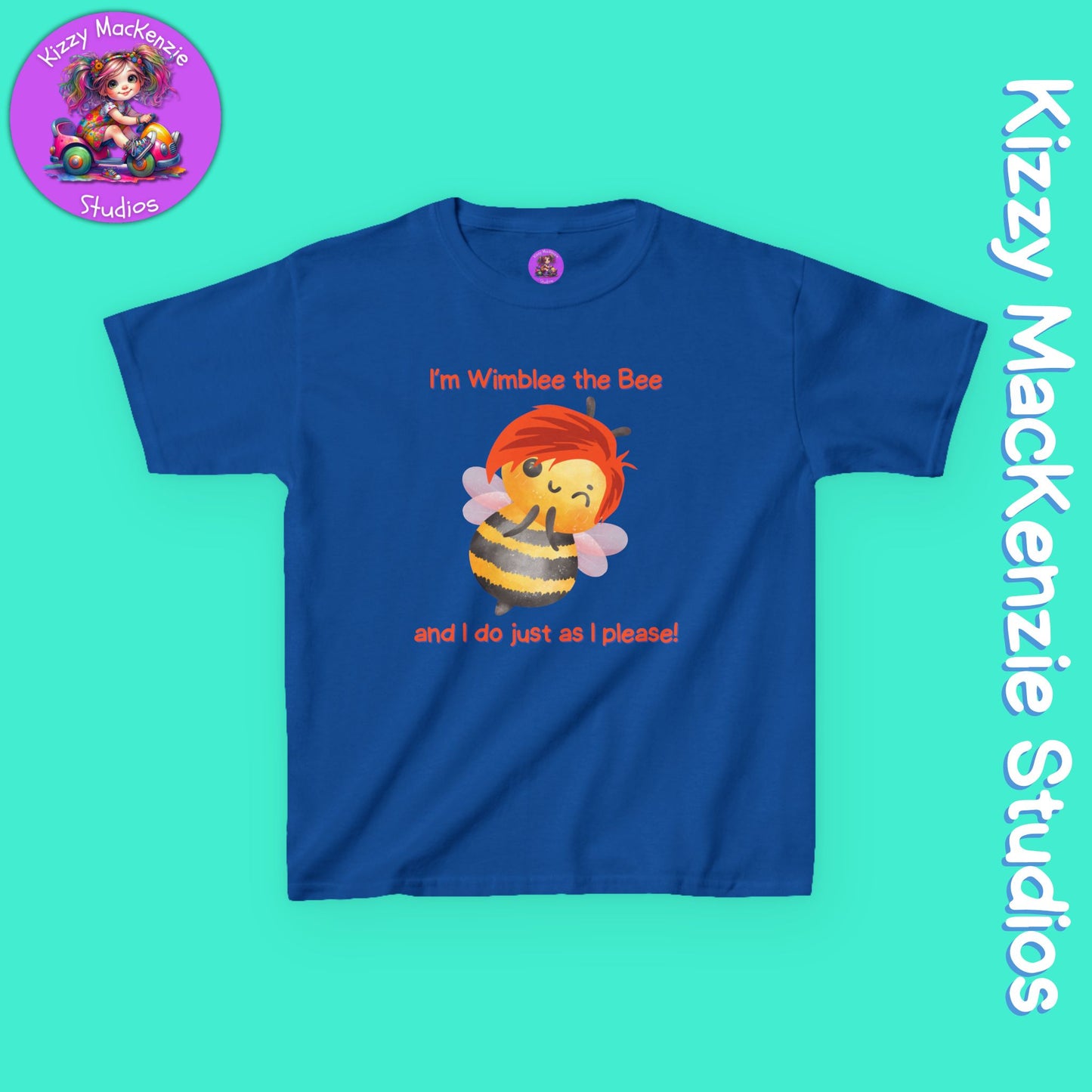 Wimblee the Bee T-Shirt for Kids Honey Bee Art Funny Shirt for Boys and Girls Nature Lover Gift for Kids