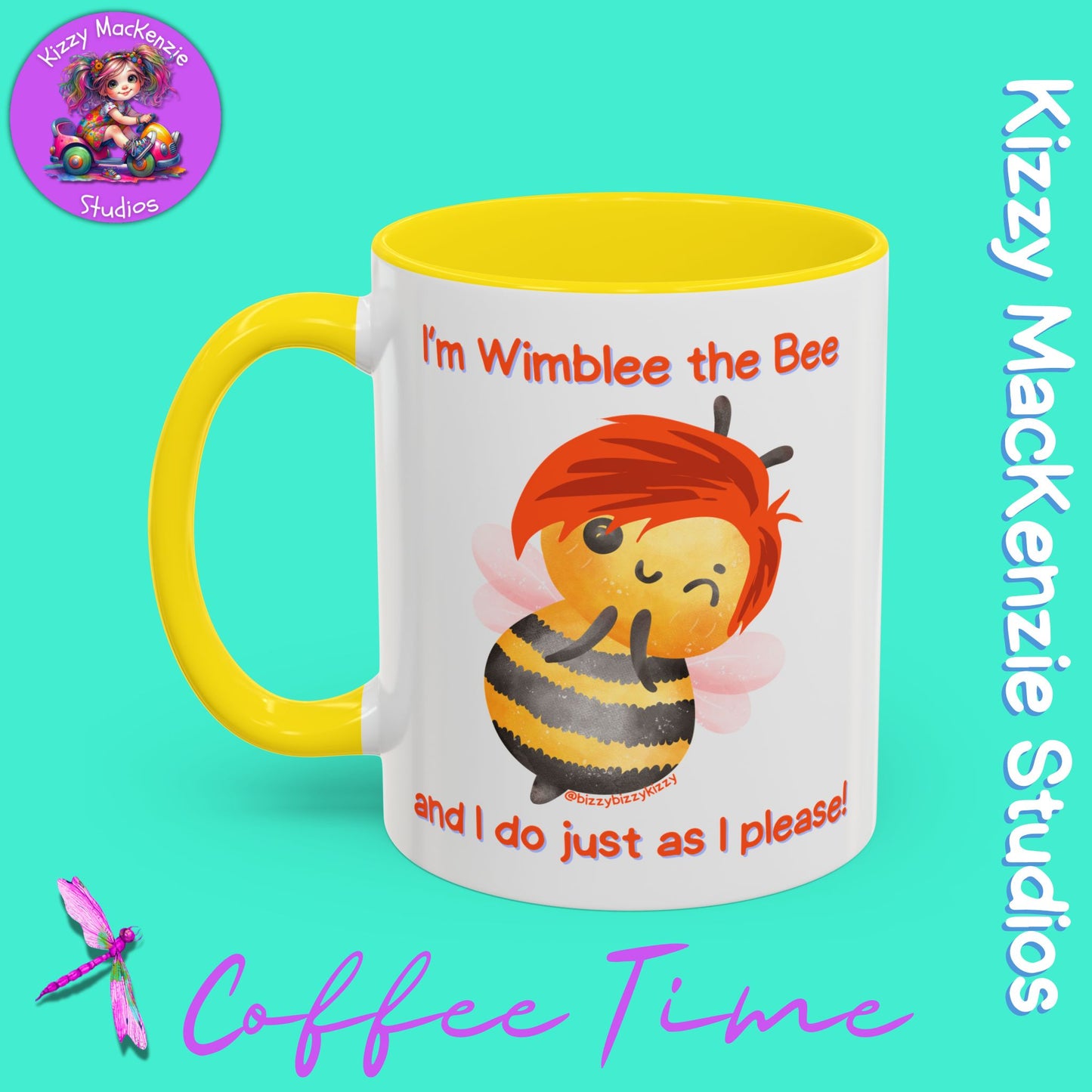 Wimblee the Bee Accent Coffee Mug Gift for Him Gift for Her Honeybee Art Nature Lover Gift