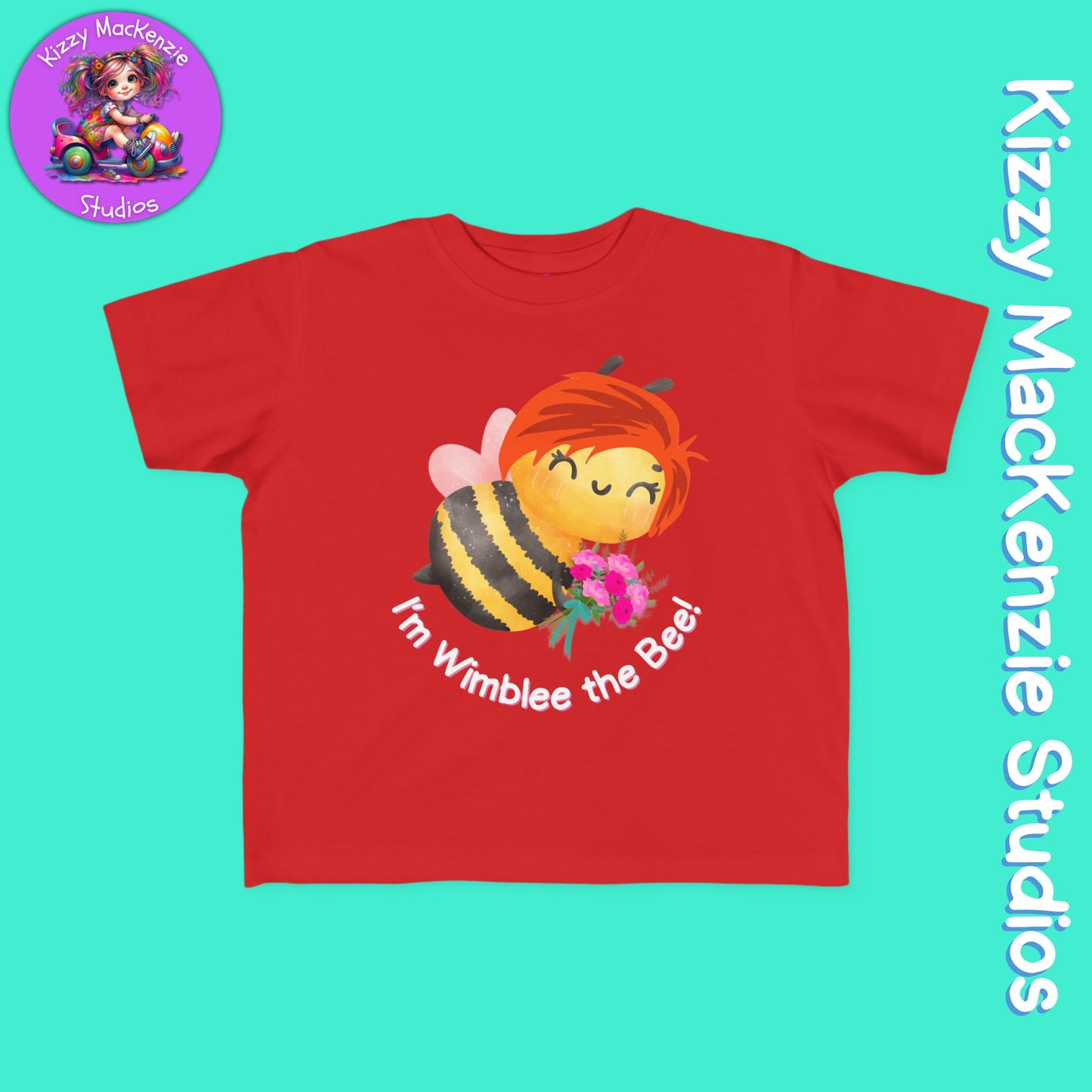 Wimblee the Bee Toddler's Spring Tee Shirt Honey Bee Flowers Nature Gift for Child