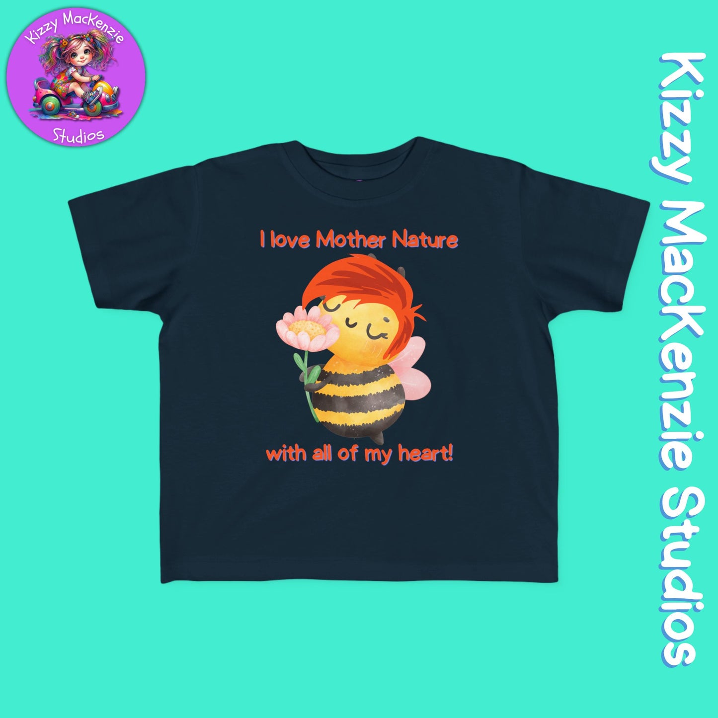 Wimblee the Bee Toddler's Fine Jersey Tee I Love Mother Nature Shirt for Toddler Clothes