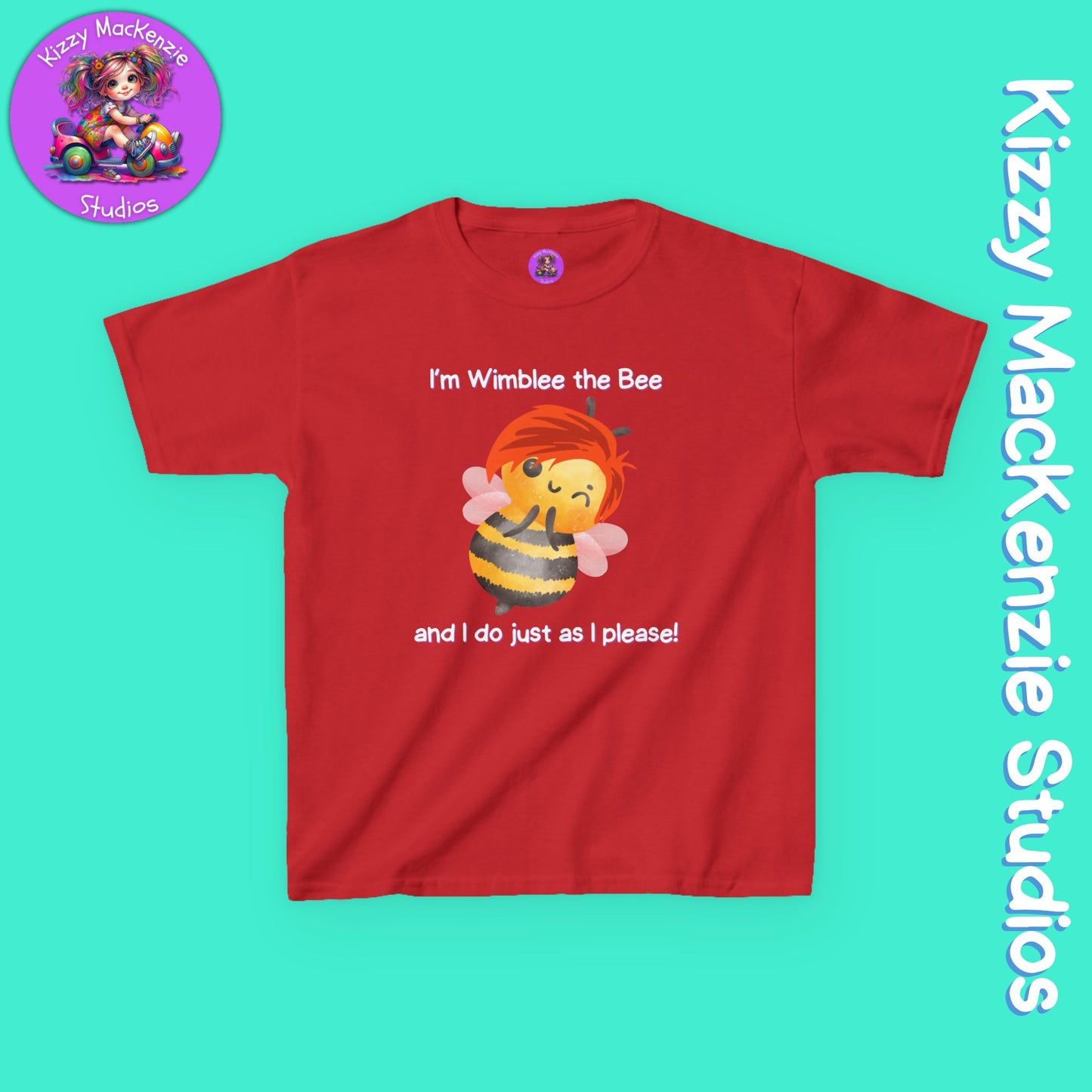 Wimblee the Bee T-Shirt for Kids Honey Bee Art Funny Shirt for Boys and Girls Nature Lover Gift for Kids