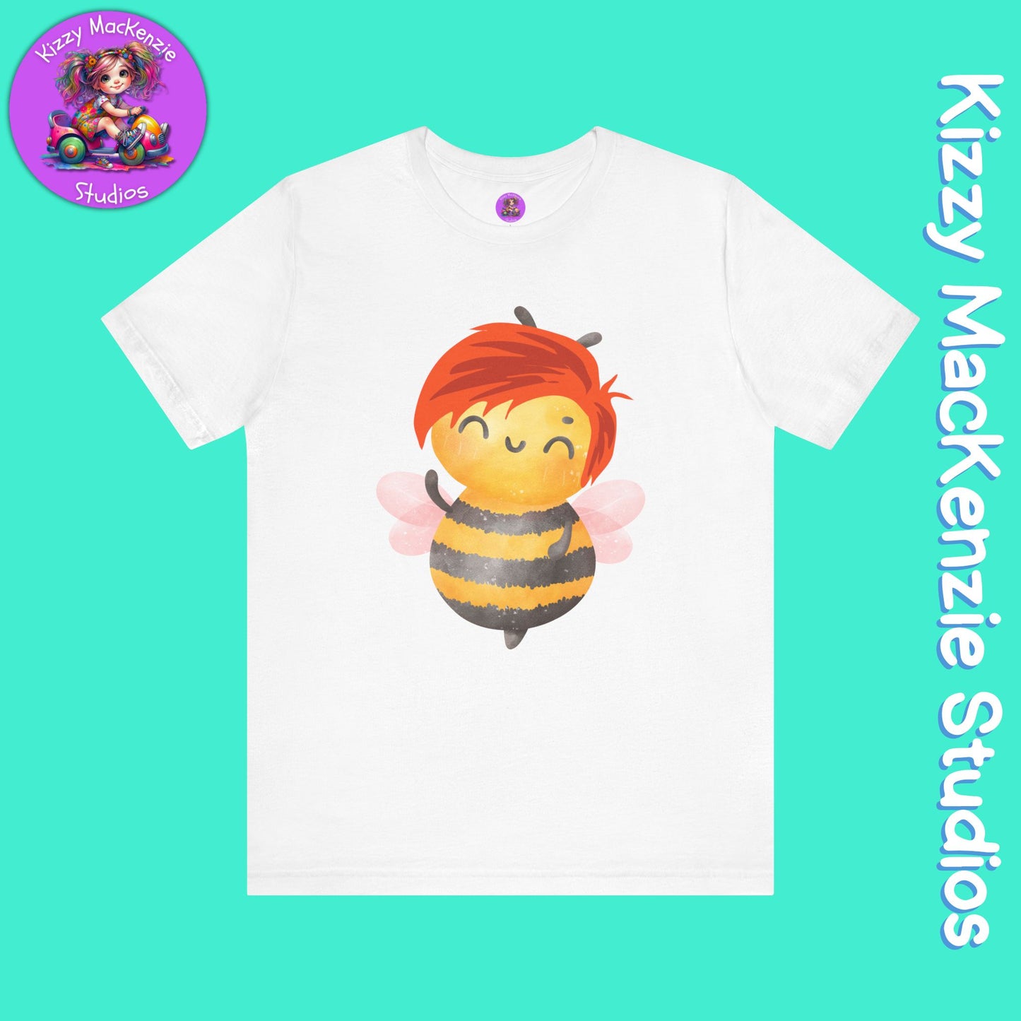 Wimblee the Bee Short Sleeve T-Shirt Honey Bee Lover Gift for Him or Her Bee Conservation Adult Unisex Jersey Short Sleeve T-Shirt