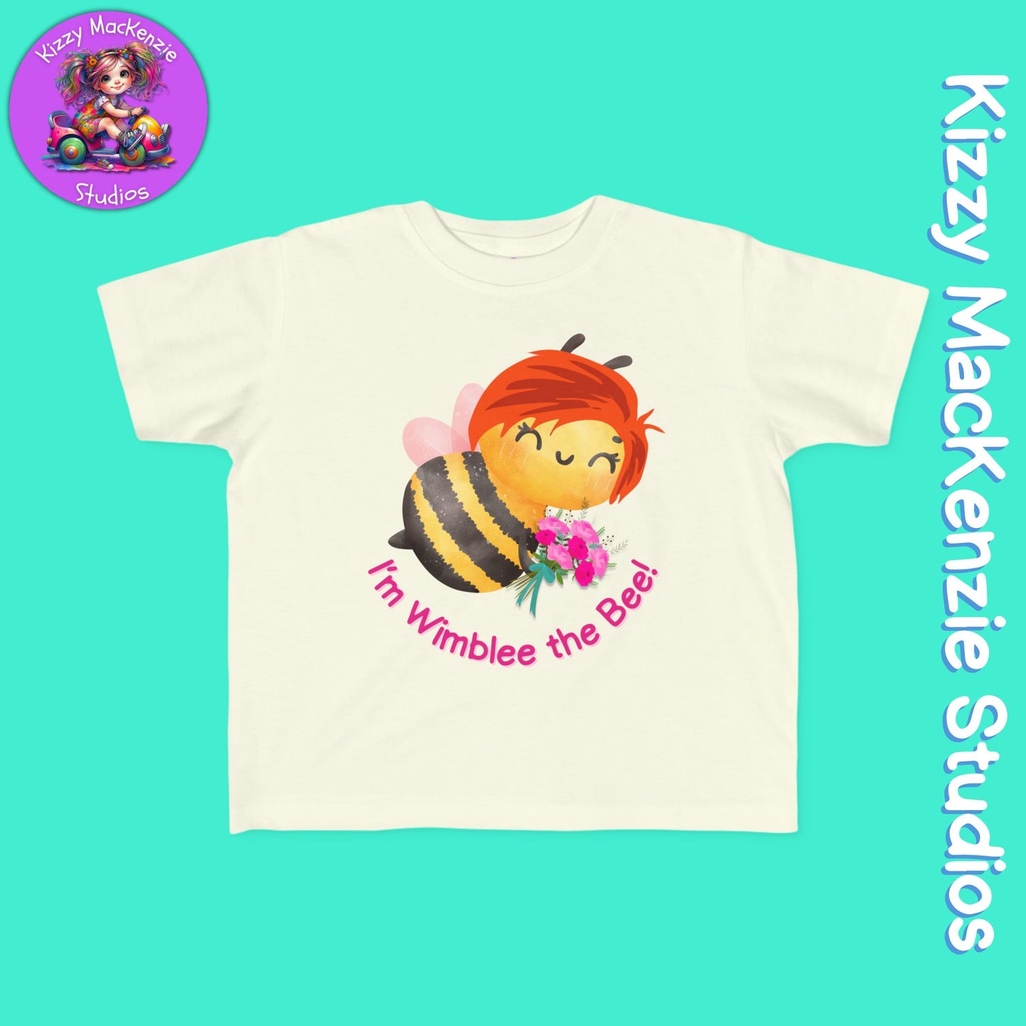 Wimblee the Bee Toddler's Spring Tee Shirt Honey Bee Flowers Nature Gift for Child