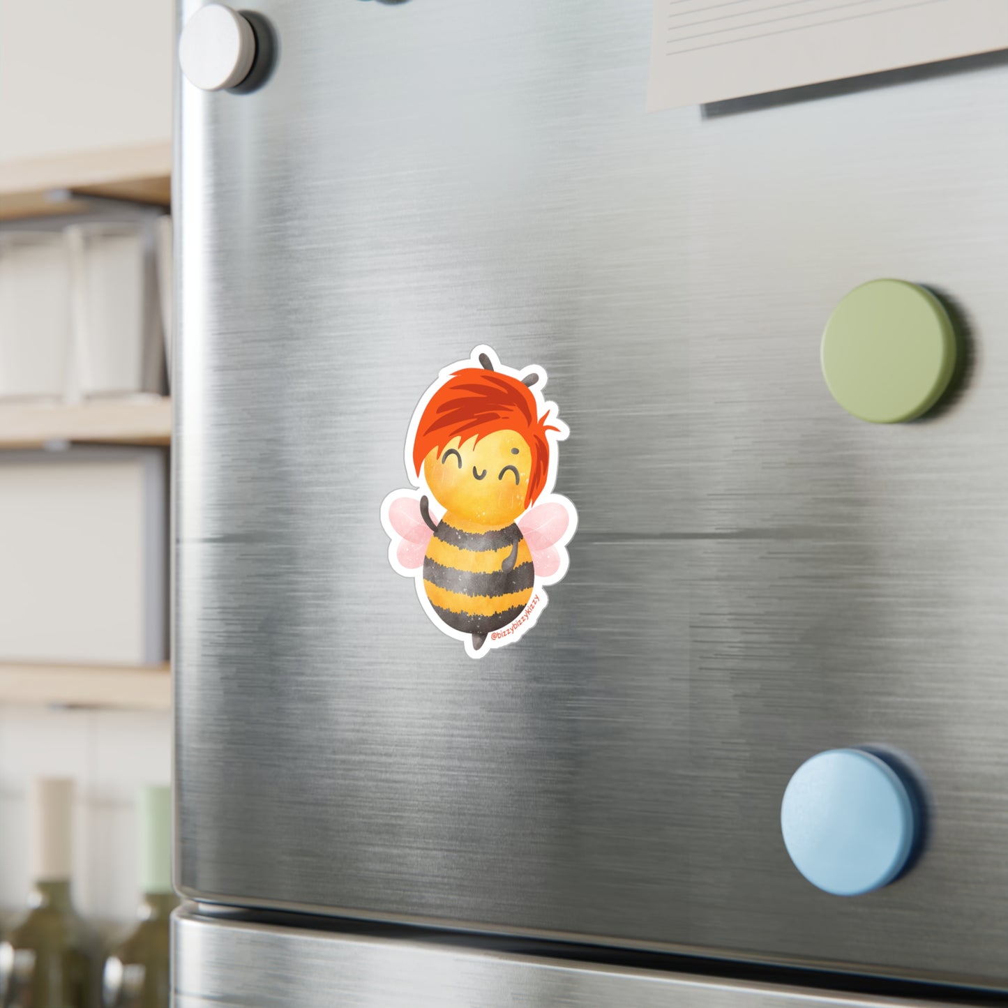 Wimblee the Bee Decal Colorful Honey Bee Kiss-Cut Vinyl Decals Cute Bee Art Gift