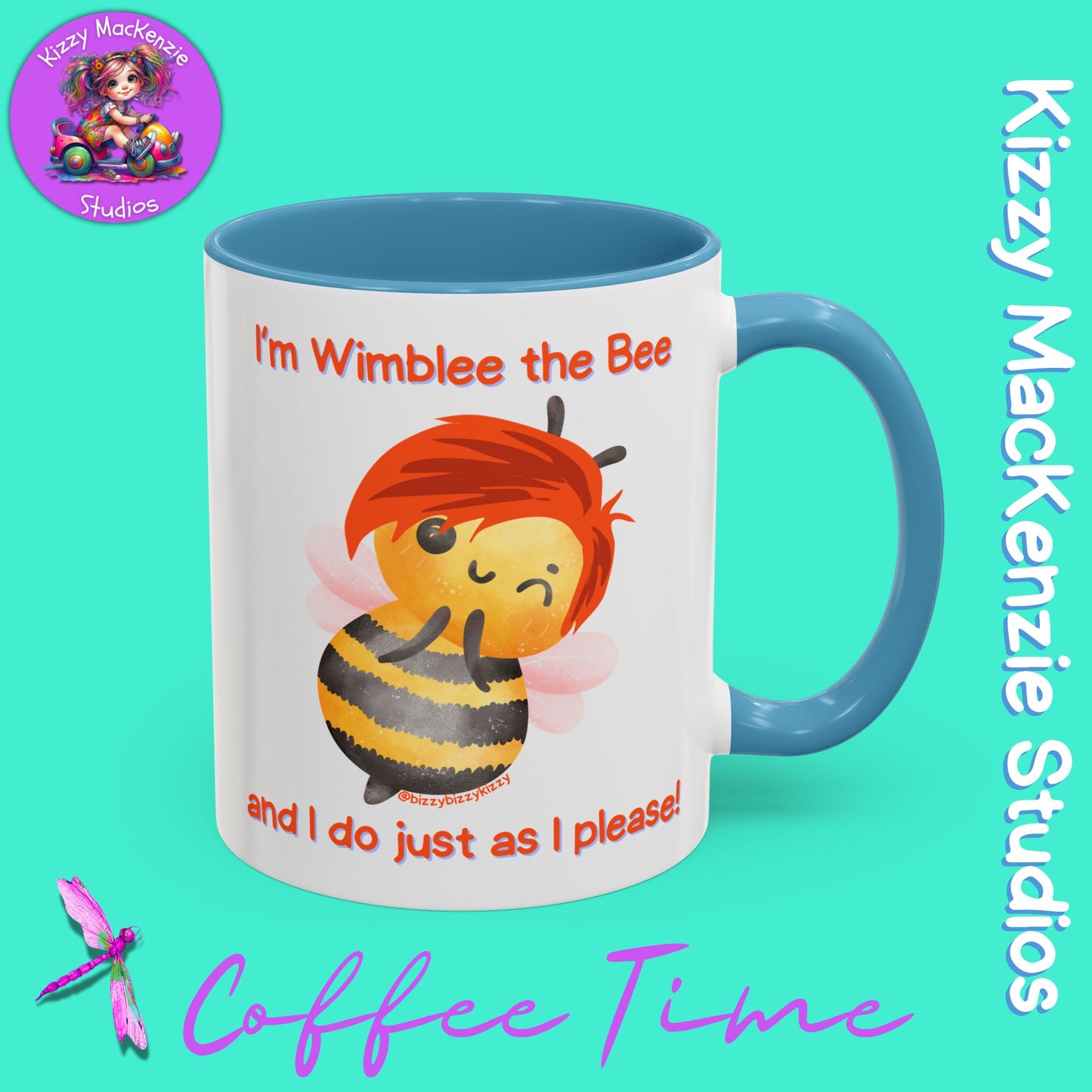 Wimblee the Bee Accent Coffee Mug Gift for Him Gift for Her Honeybee Art Nature Lover Gift
