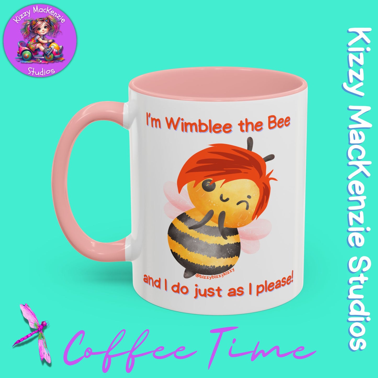 Wimblee the Bee Accent Coffee Mug Gift for Him Gift for Her Honeybee Art Nature Lover Gift