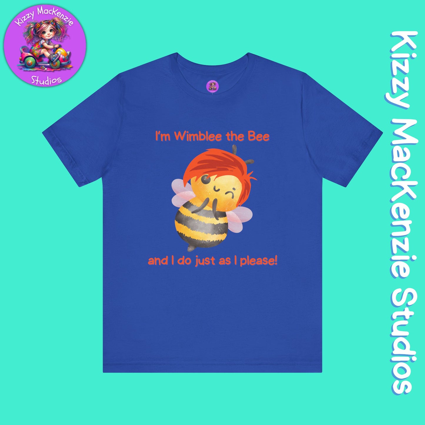 Wimblee the Bee T-Shirt Funny Honey Bee Tee Shirt Nature Gift Colorful Bee Art Pollinator Shirt for Him or Her Adult Unisex Jersey Short Sleeve T-Shirt