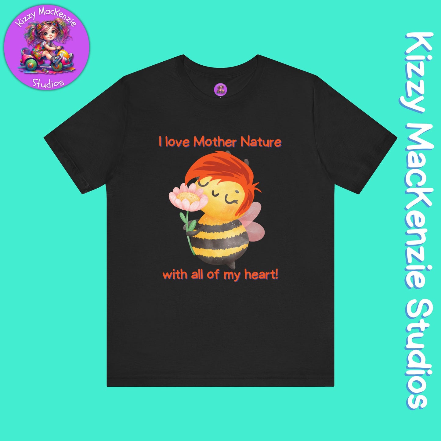 Wimblee the Bee T-Shirt Mother Nature Lover Gift Honey Bee Tee Flower Gift for Her Adult Unisex Jersey Short Sleeve T-Shirt