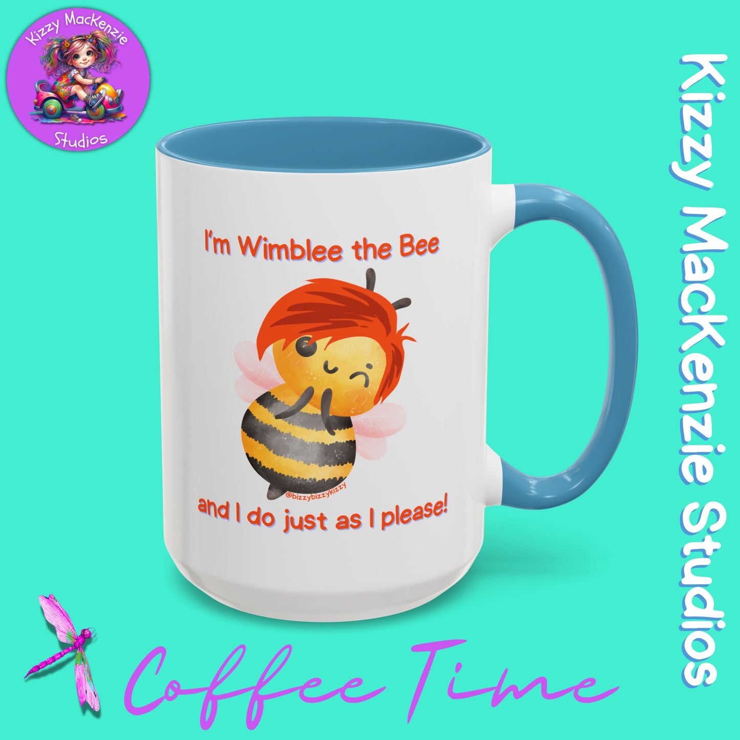 Wimblee the Bee Accent Coffee Mug Gift for Him Gift for Her Honeybee Art Nature Lover Gift