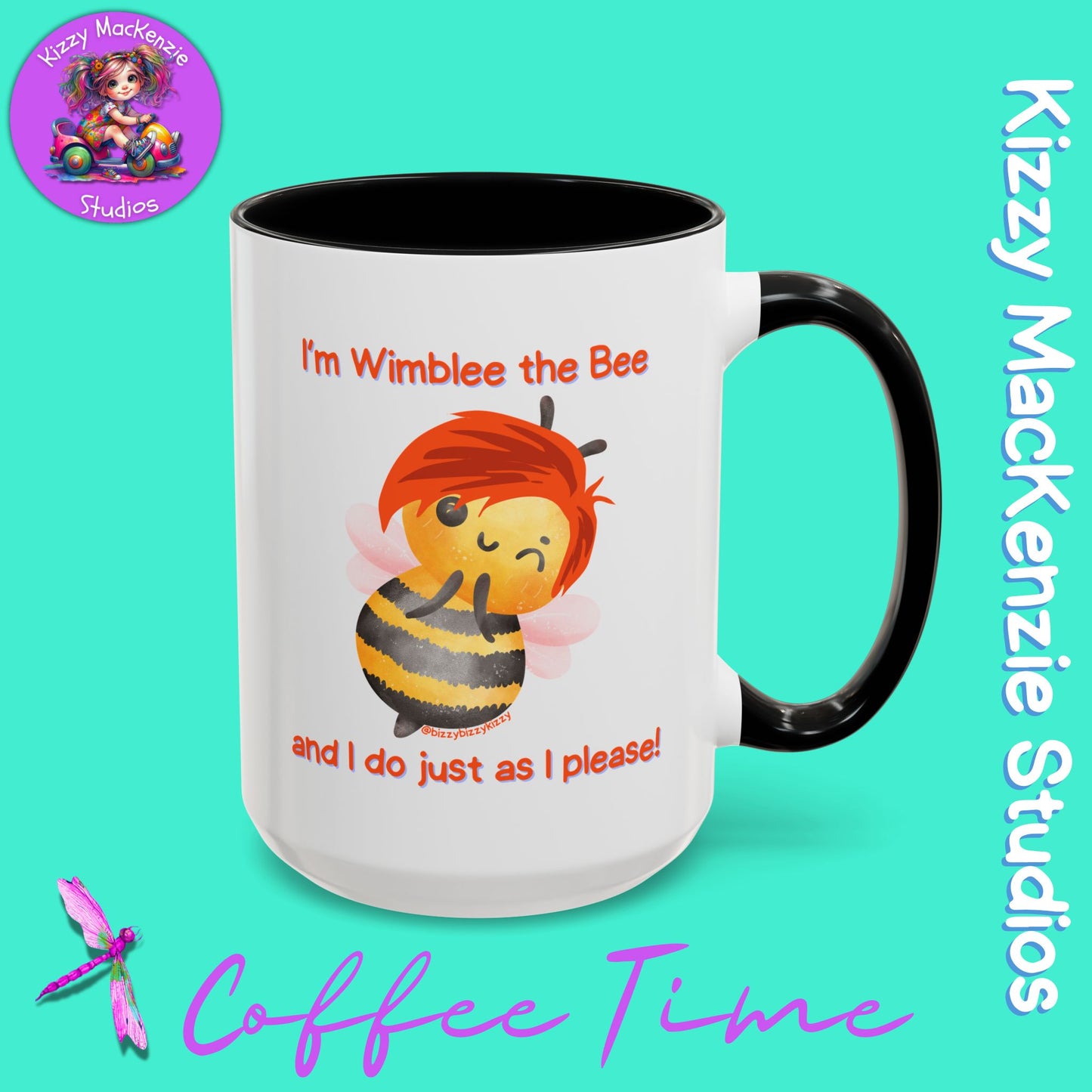 Wimblee the Bee Accent Coffee Mug Gift for Him Gift for Her Honeybee Art Nature Lover Gift