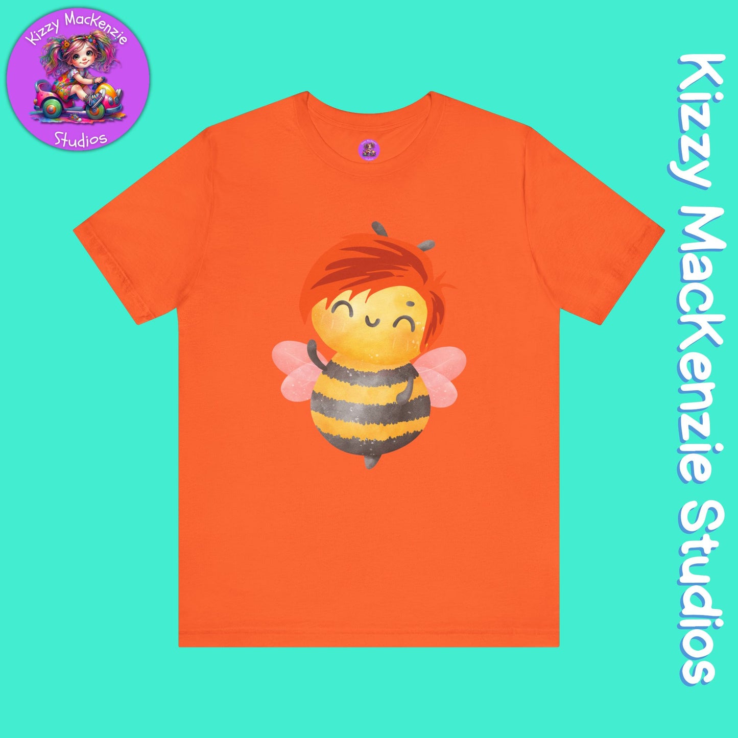 Wimblee the Bee Short Sleeve T-Shirt Honey Bee Lover Gift for Him or Her Bee Conservation Adult Unisex Jersey Short Sleeve T-Shirt