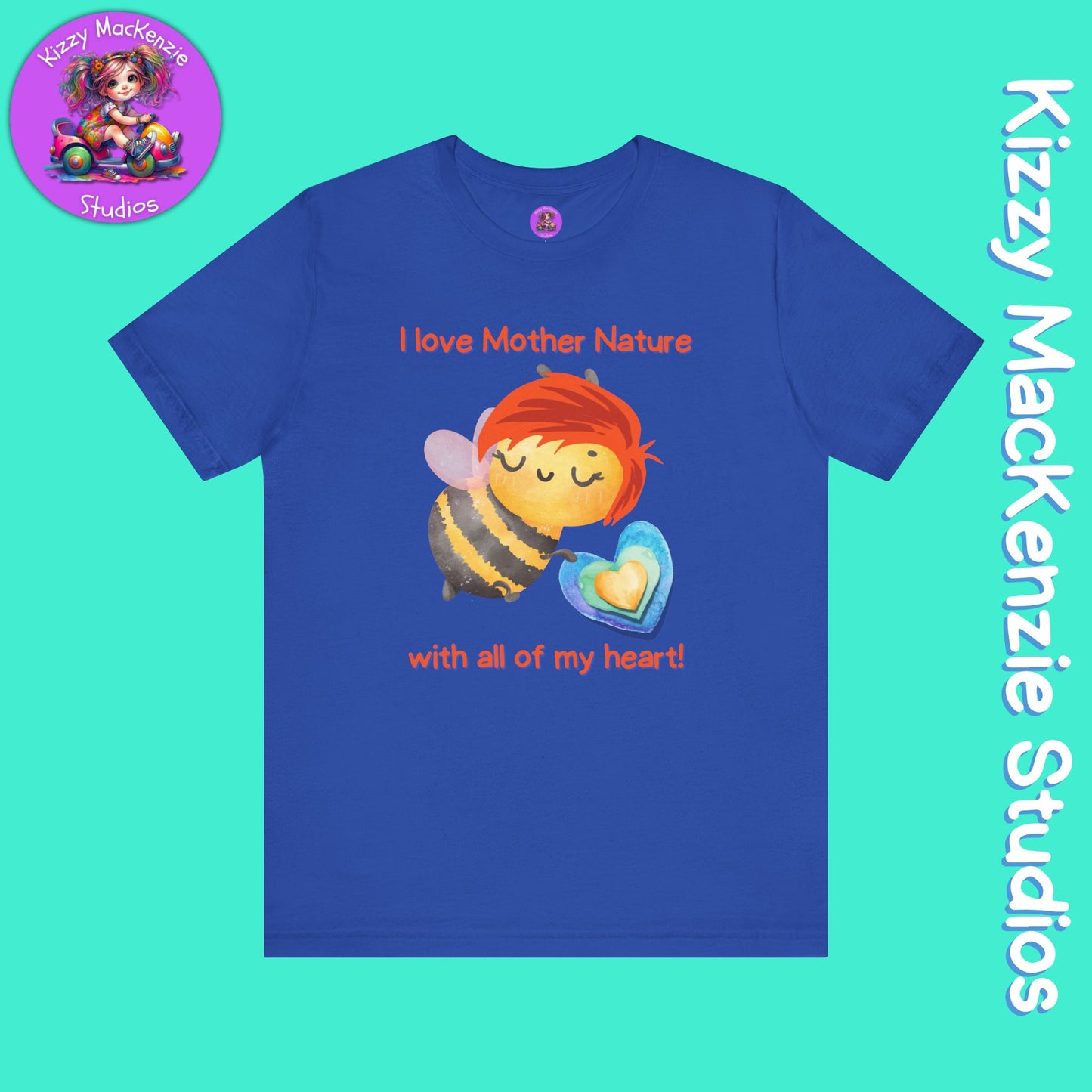Wimblee the Bee Cotton T-Shirt Mother Nature Shirt Earth Day Gift for Him or Her Teacher Appreciation Gift Adult Unisex Jersey Short Sleeve T-Shirt
