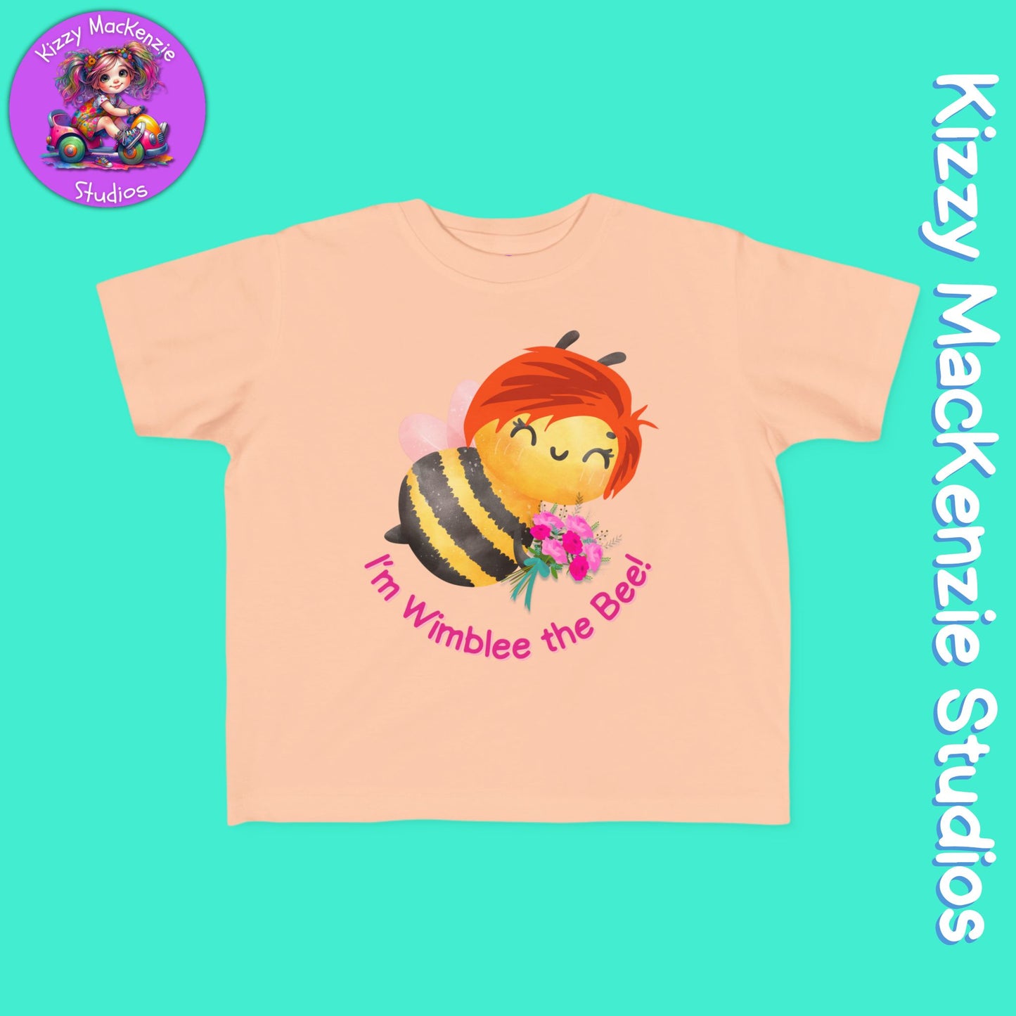 Wimblee the Bee Toddler's Spring Tee Shirt Honey Bee Flowers Nature Gift for Child