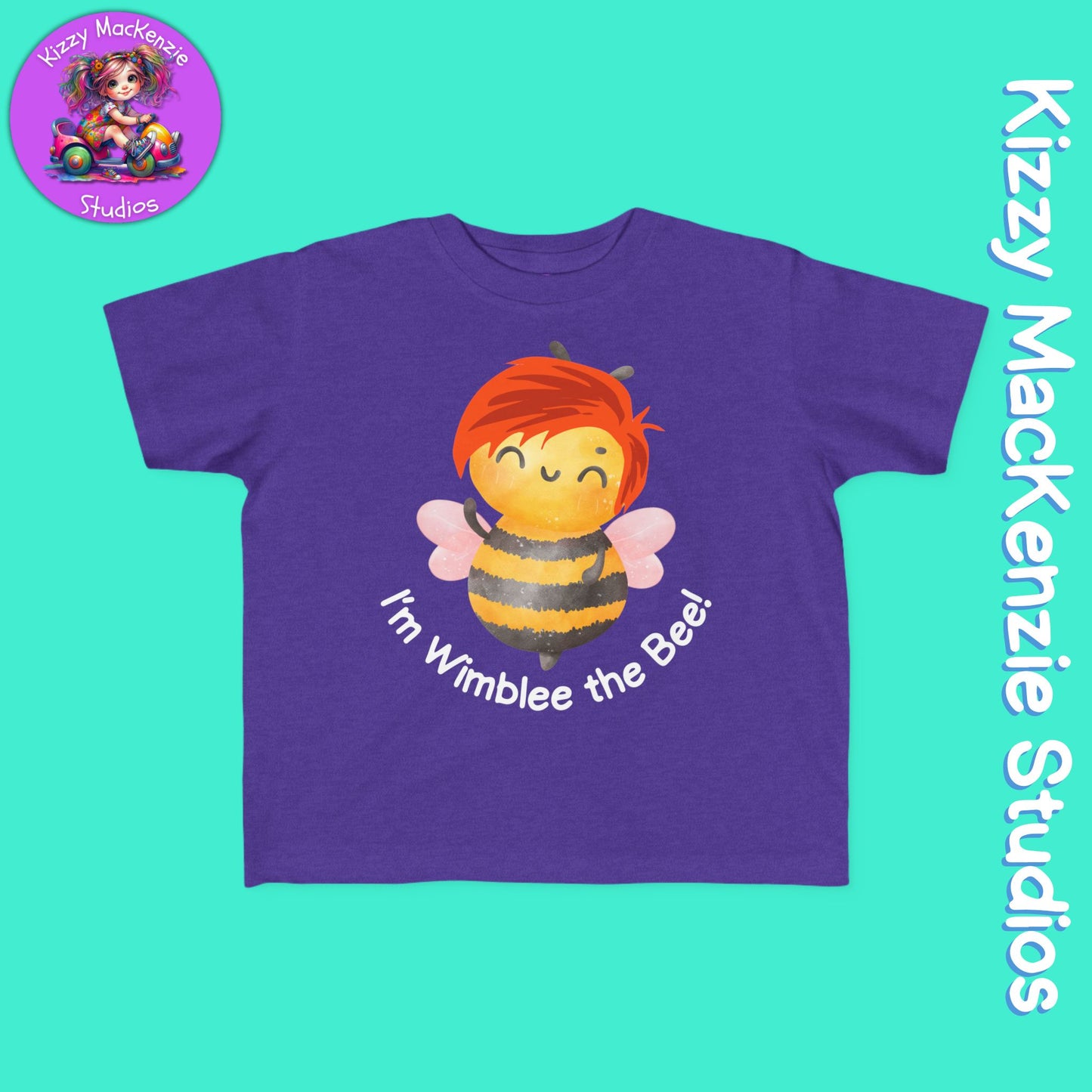 Wimblee the Bee Shirt Colorful Honey Bee Red-Haired Gift for Child Fine Jersey Tee for Toddler Clothes