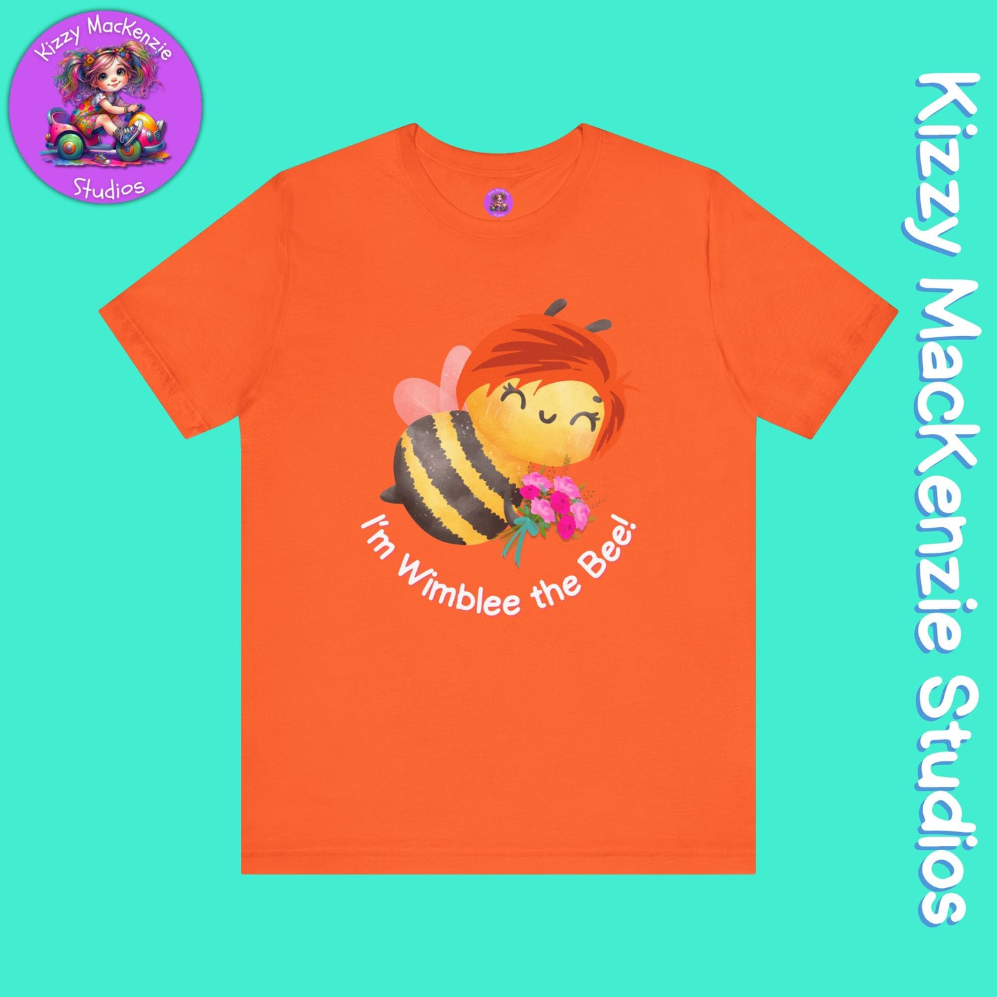 Wimblee the Bee T-Shirt Spring Tee Honey Bee Conservation Flower Gift for Teacher Bee Art Adult Unisex Jersey Short Sleeve T-Shirt