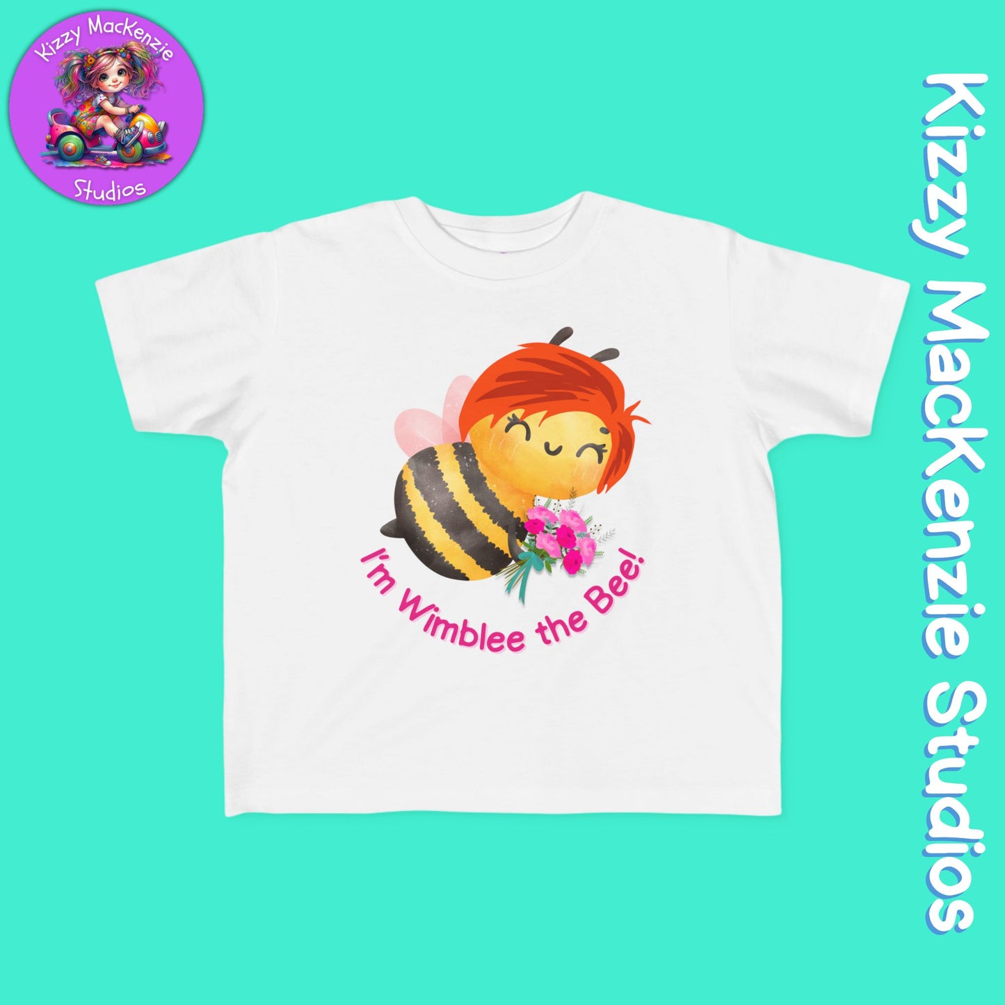 Wimblee the Bee Toddler's Spring Tee Shirt Honey Bee Flowers Nature Gift for Child