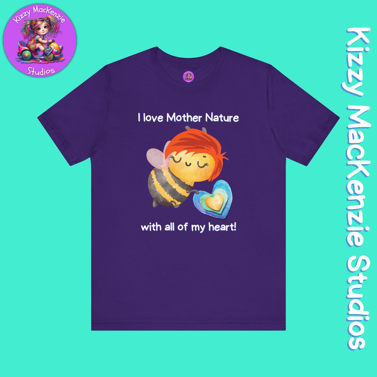 Wimblee the Bee Cotton T-Shirt Mother Nature Shirt Earth Day Gift for Him or Her Teacher Appreciation Gift Adult Unisex Jersey Short Sleeve T-Shirt