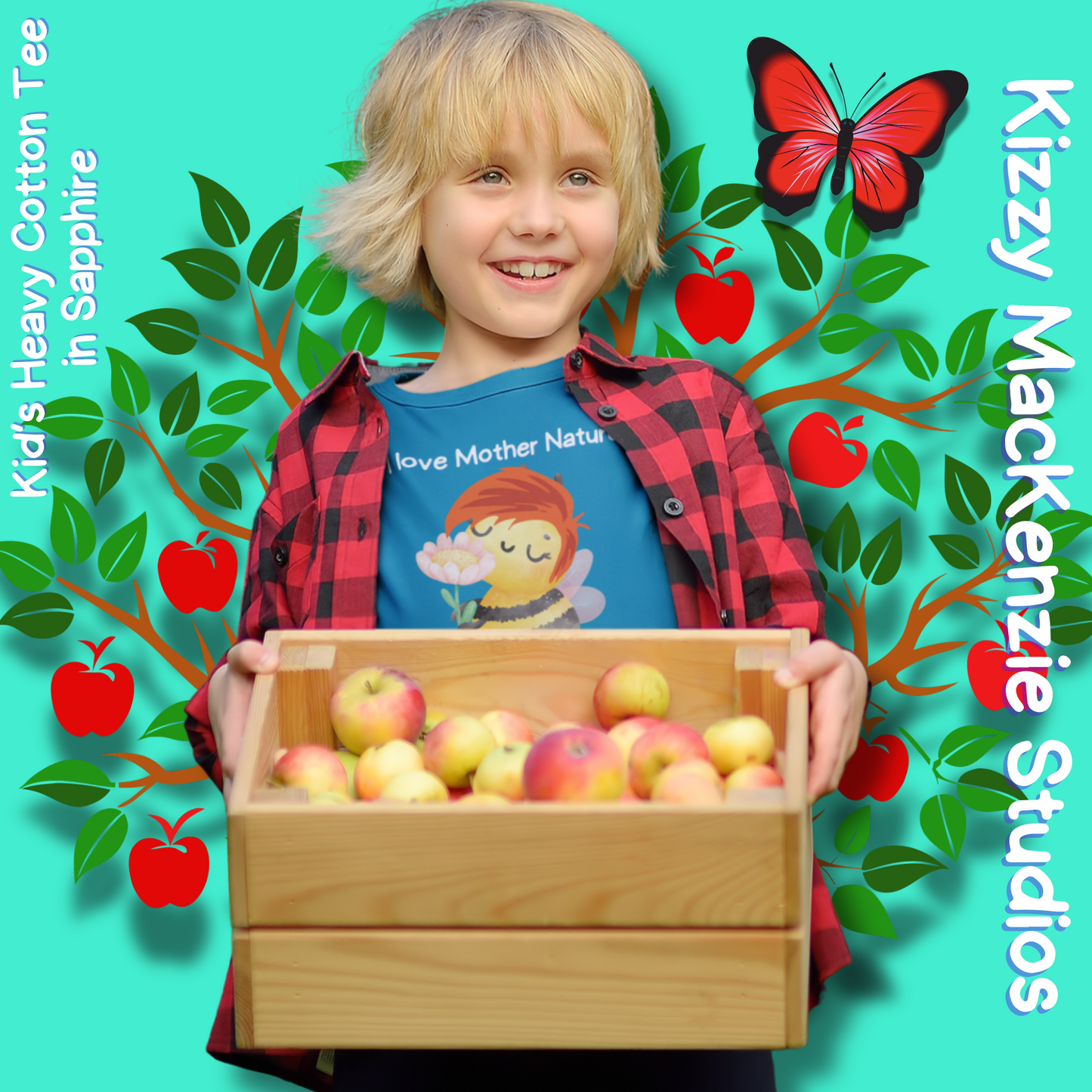 Wimblee the Bee Kids Tee I Love Mother Nature Gift for Child Colorful Honey Bee T-Shirt for Kids
