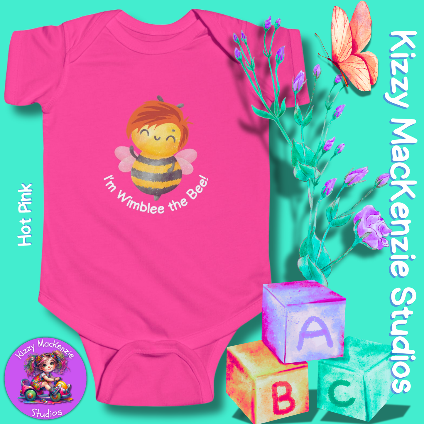 Wimblee the Bee Infant Fine Jersey Bodysuit Baby Onesie Baby Shower Gift Baby Clothes Honey Bee Conservation