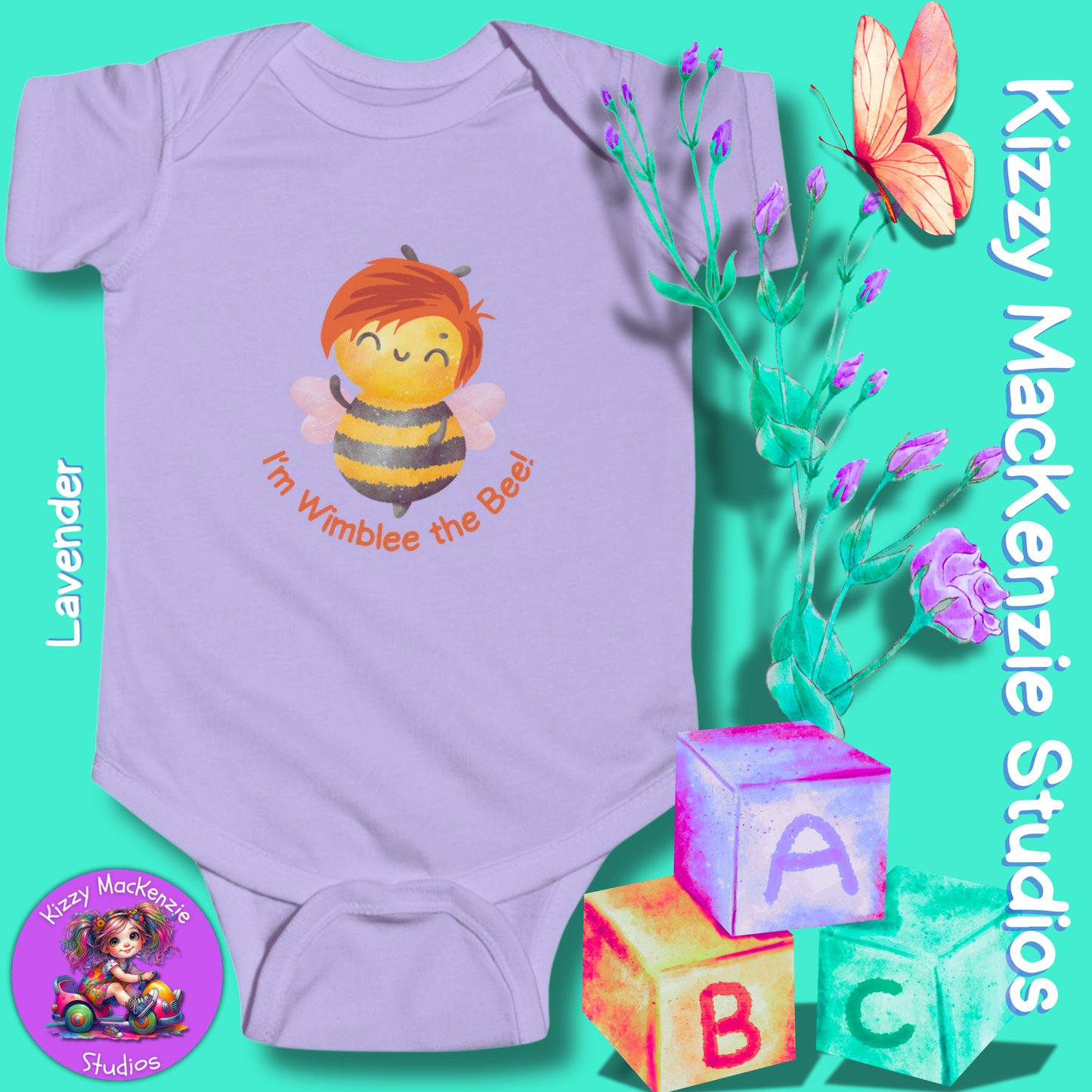 Wimblee the Bee Infant Fine Jersey Bodysuit Baby Onesie Baby Shower Gift Baby Clothes Honey Bee Conservation