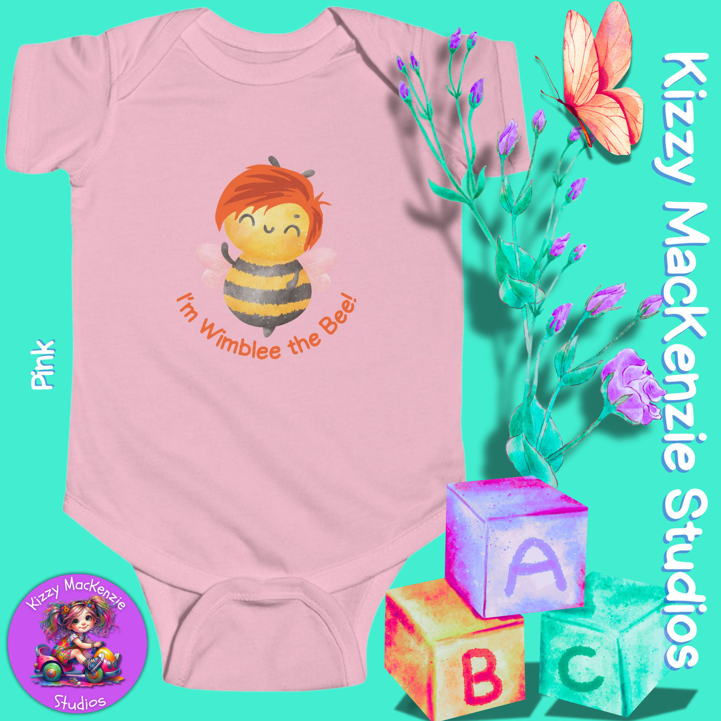 Wimblee the Bee Infant Fine Jersey Bodysuit Baby Onesie Baby Shower Gift Baby Clothes Honey Bee Conservation