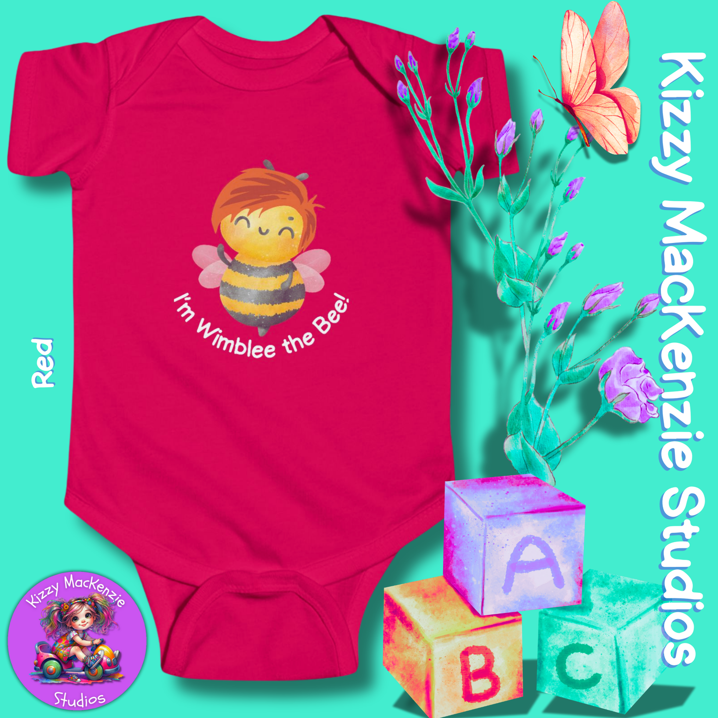 Wimblee the Bee Infant Fine Jersey Bodysuit Baby Onesie Baby Shower Gift Baby Clothes Honey Bee Conservation
