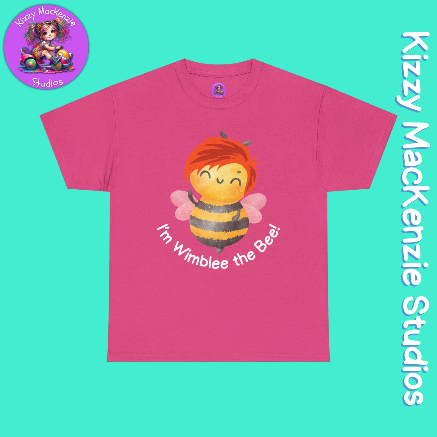 Wimblee the Bee Shirt Cute Honey Bee Tee Short Sleeve Shirt Redhead Gift for Him or Her Environment Shirt Adult Unisex Heavy Cotton Tee