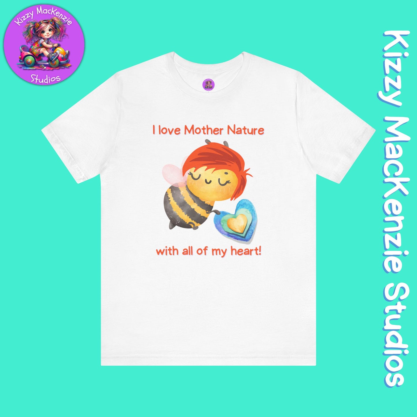 Wimblee the Bee Cotton T-Shirt Mother Nature Shirt Earth Day Gift for Him or Her Teacher Appreciation Gift Adult Unisex Jersey Short Sleeve T-Shirt