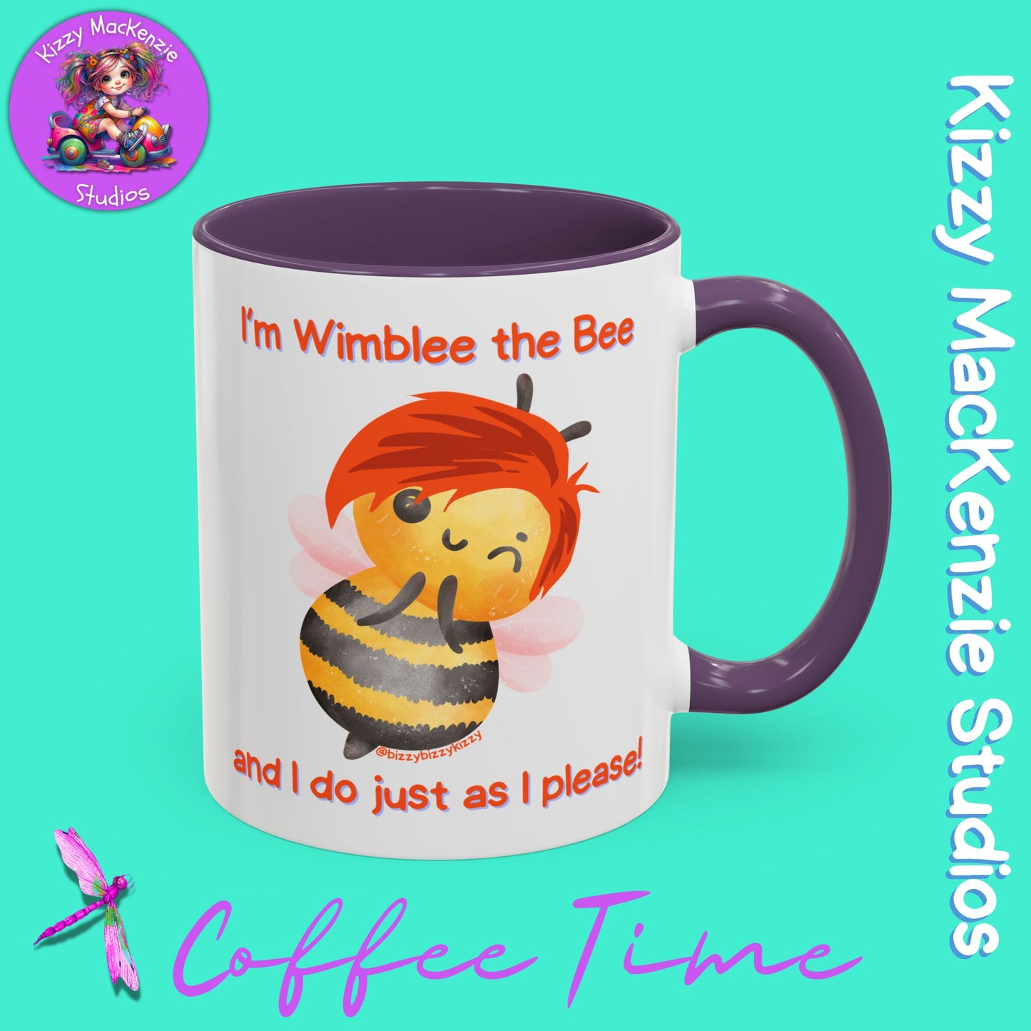 Wimblee the Bee Accent Coffee Mug Gift for Him Gift for Her Honeybee Art Nature Lover Gift